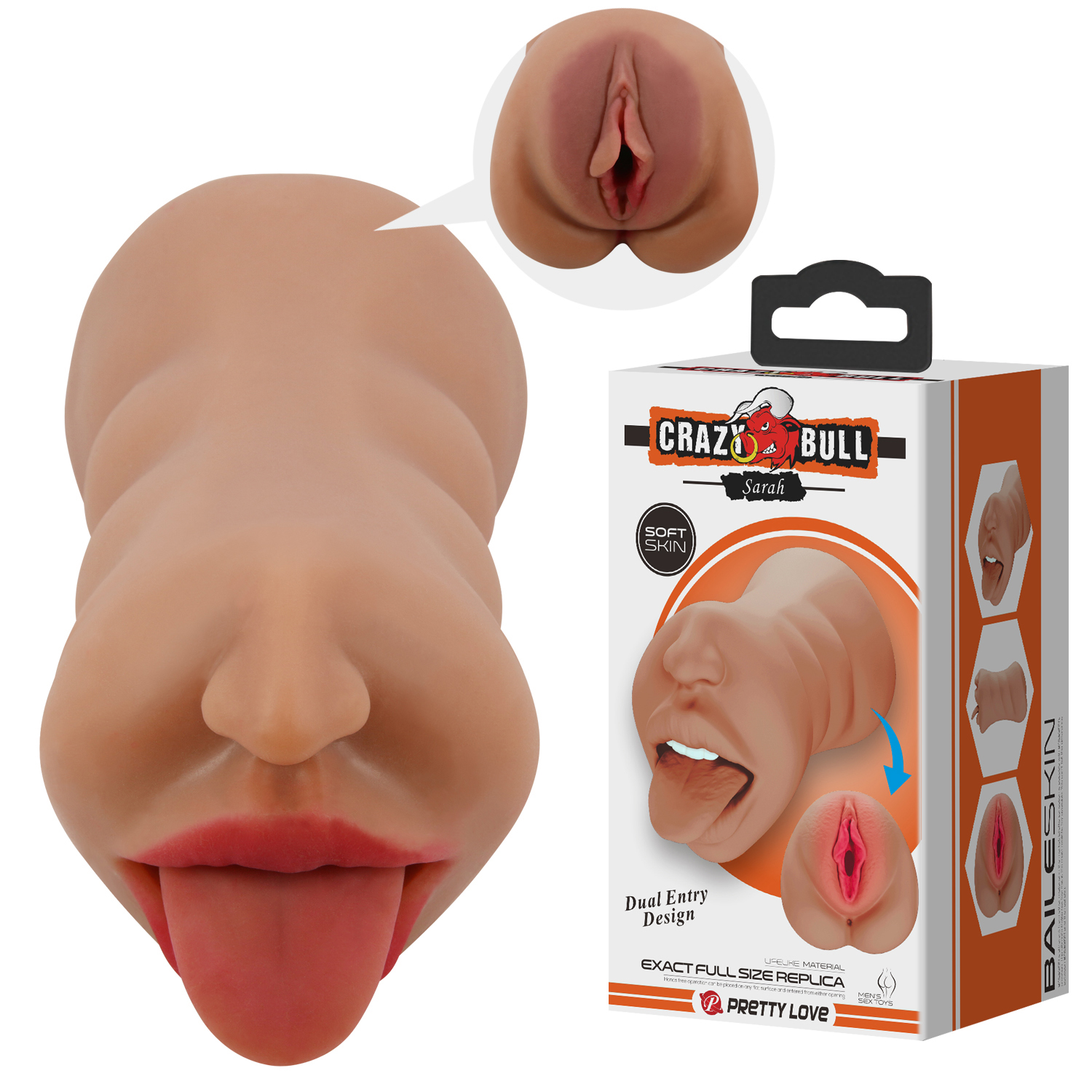 sarah mouth masturbator sleeve brown 