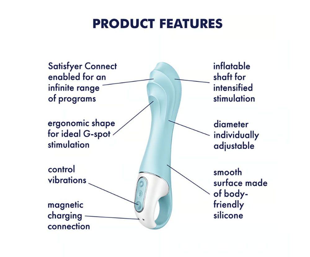 satisfyer air pump vibrator  plus inflatable  g spot vibrator blue 