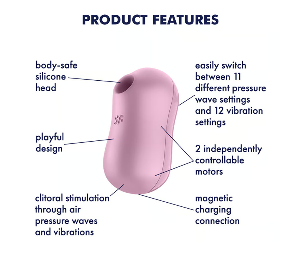 satisfyer cotton candy air pulse stimulator plus vibrator lilac 