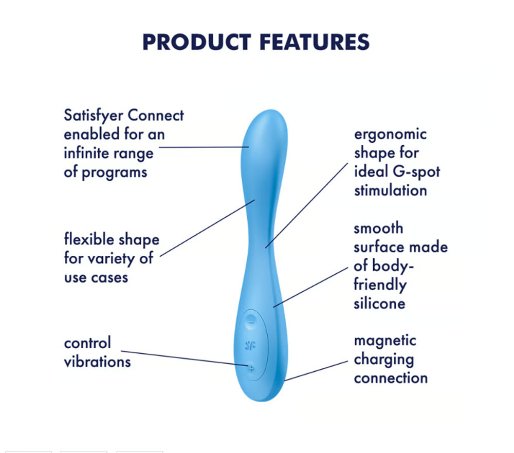 satisfyer g spot flex  connect app multi vibrator blue 