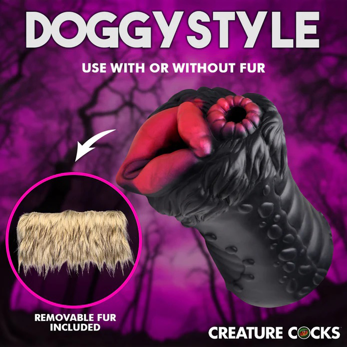 savage she wolf silicone stroker brown 