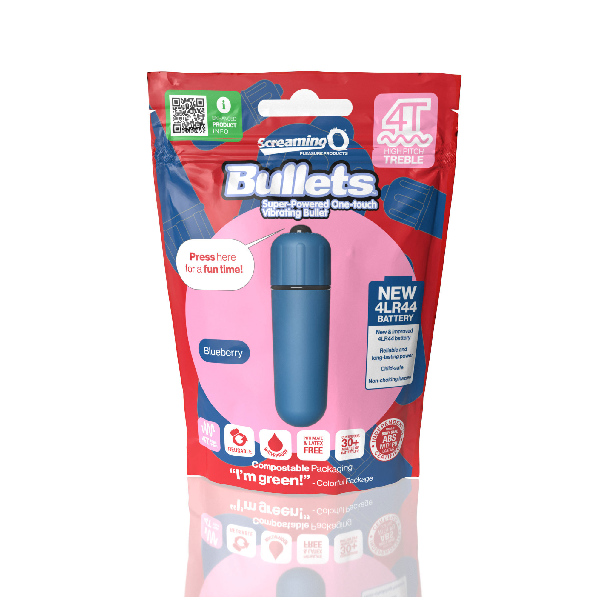screaming o t bullet super powered one touch  vibrating bullet blueberry 