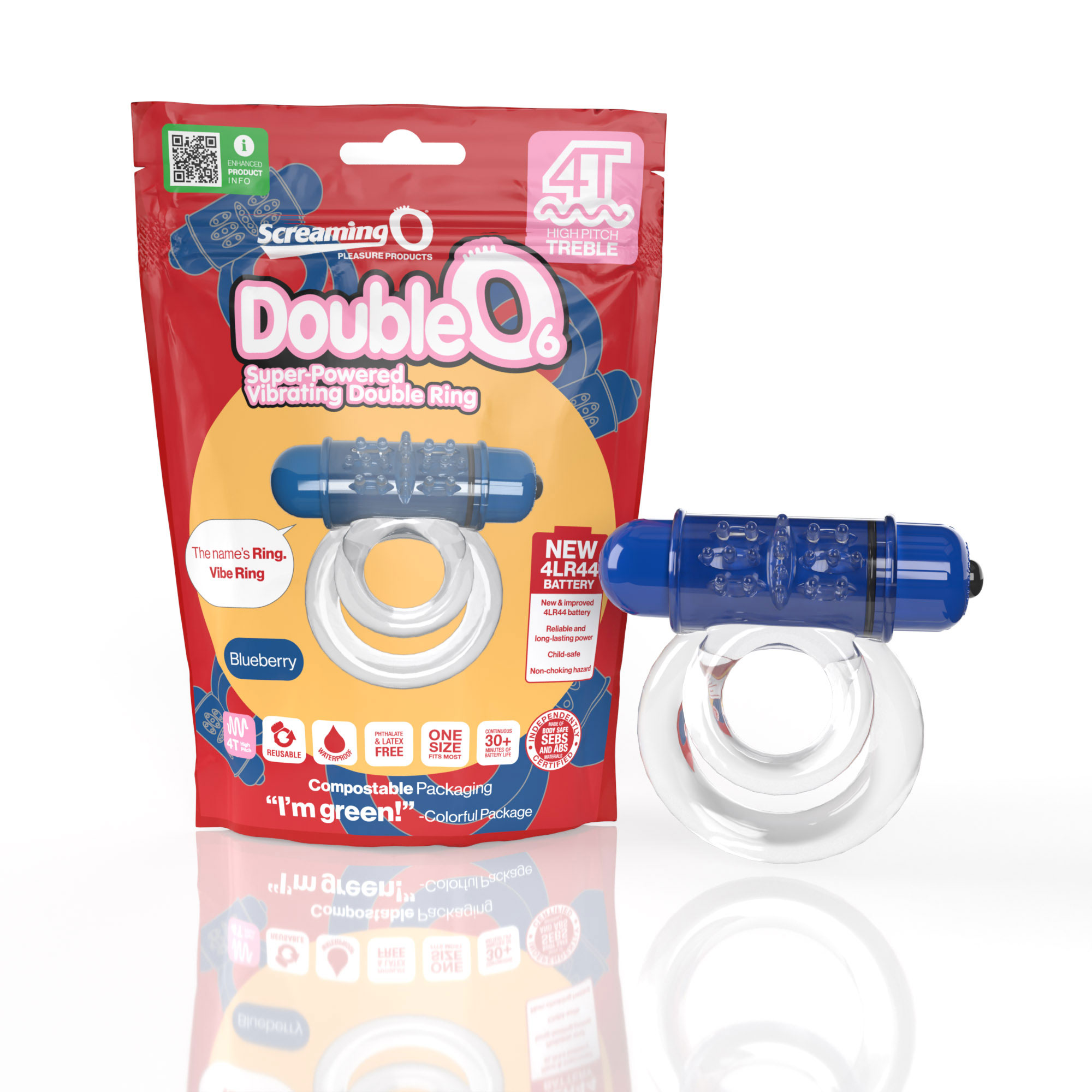 screaming o t double o  super powered   vibrating double ring blueberry 