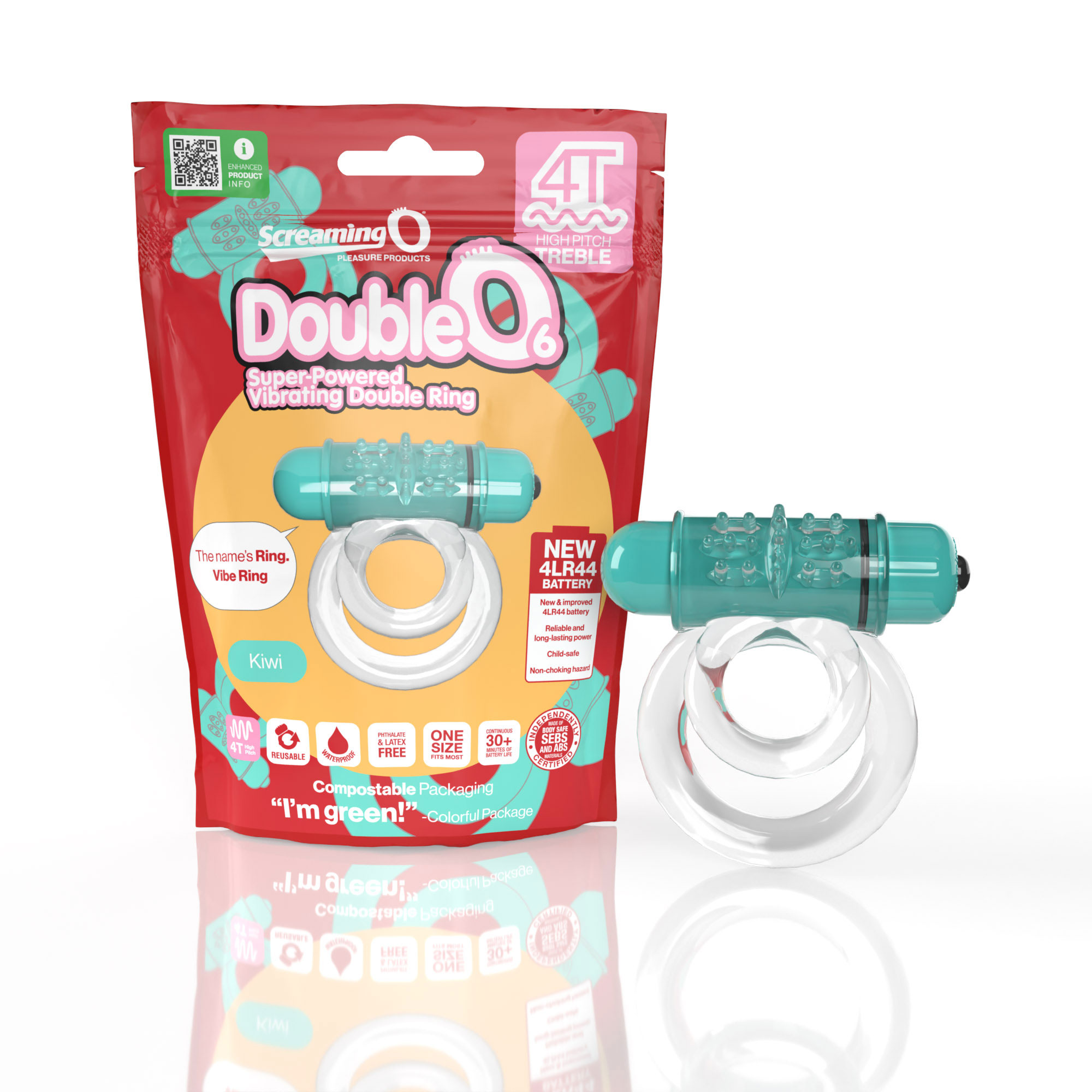 screaming o t double o  super powered   vibrating double ring kiwi 