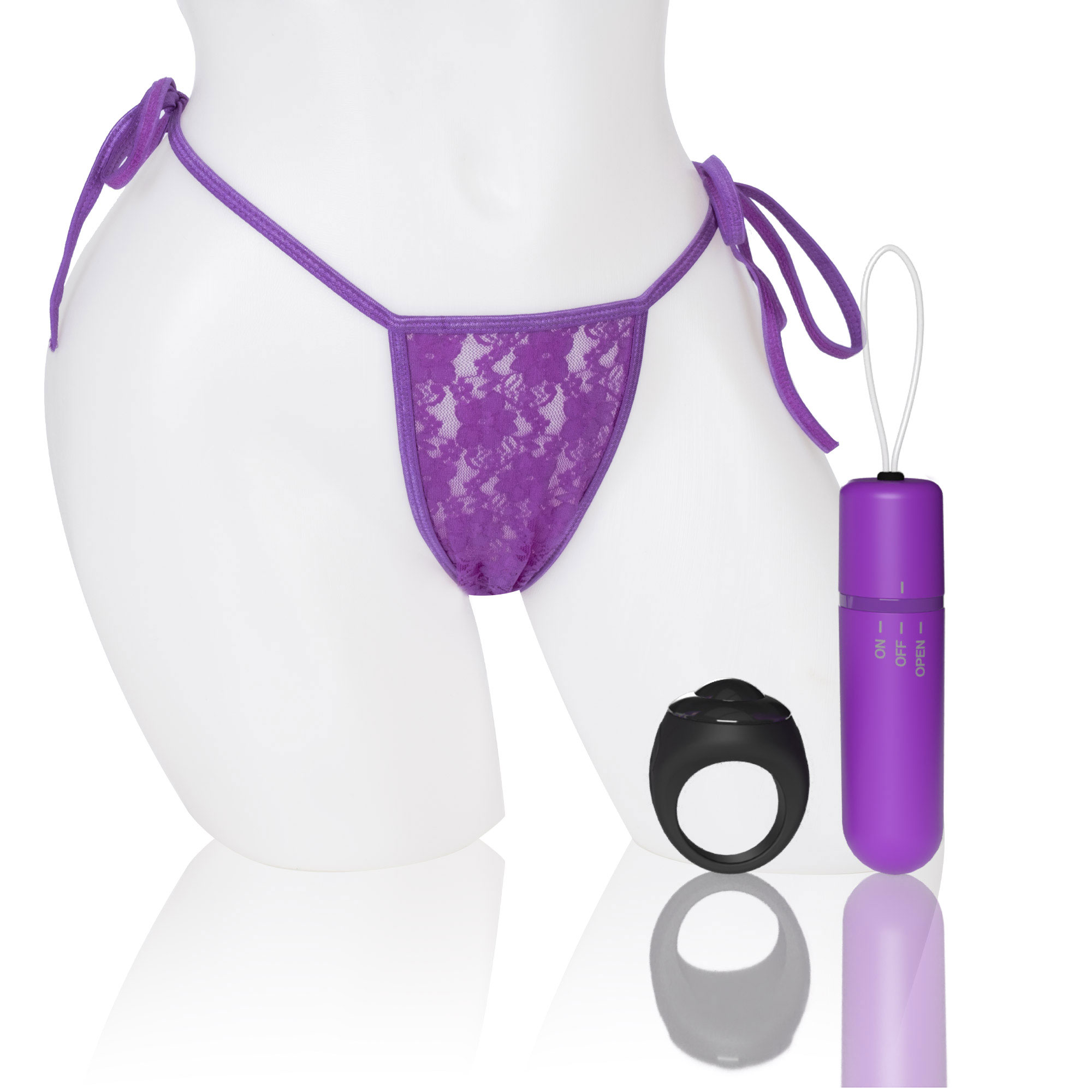 screaming o t vibrating panty set with remote  control ring grape 