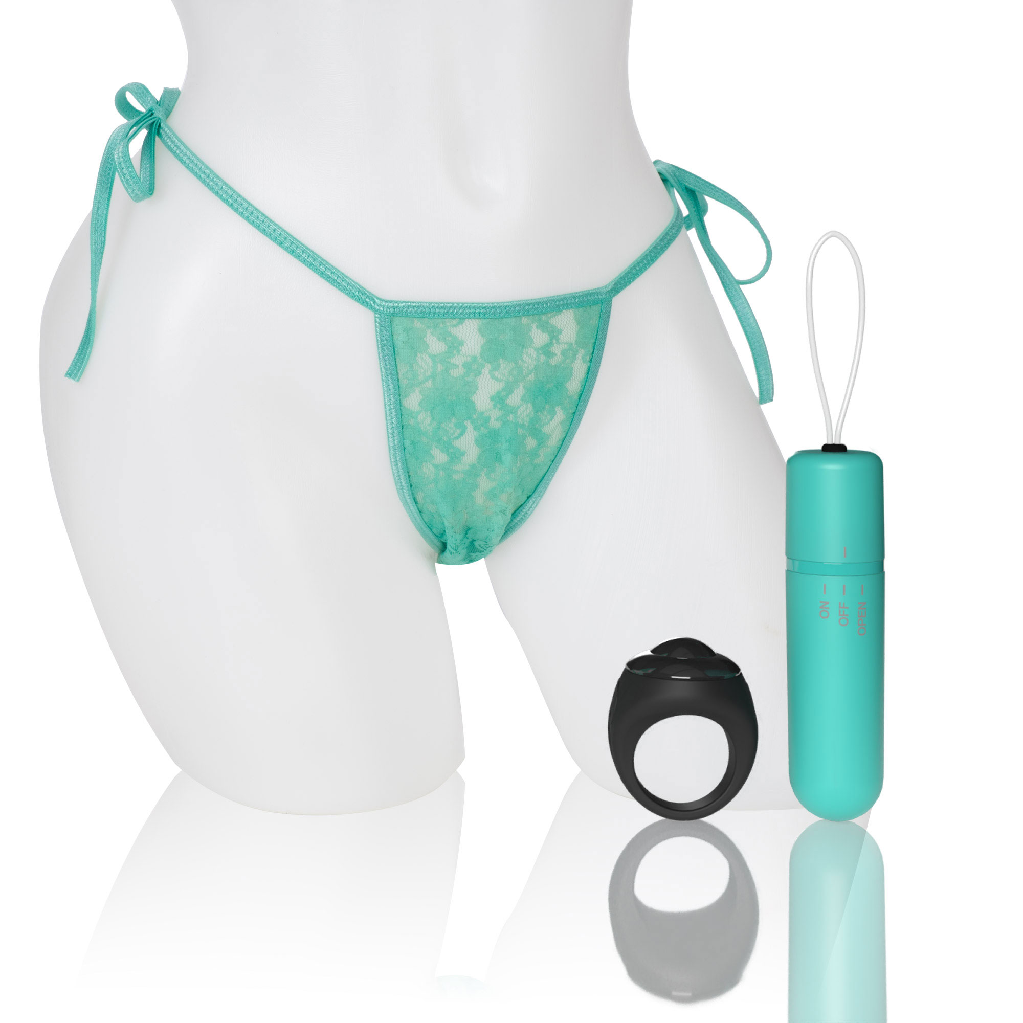 screaming o t vibrating panty set with remote  control ring kiwi 