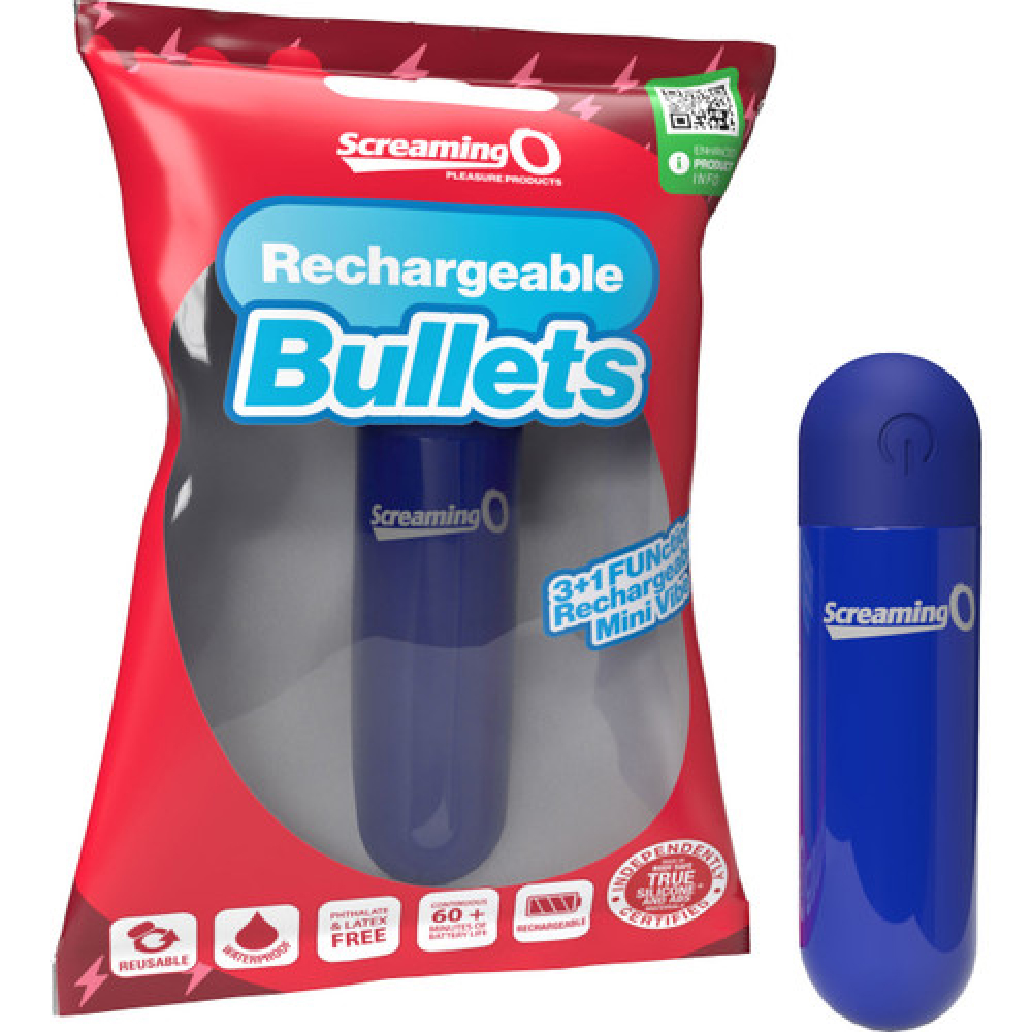 screaming o rechargeable bullets blue 