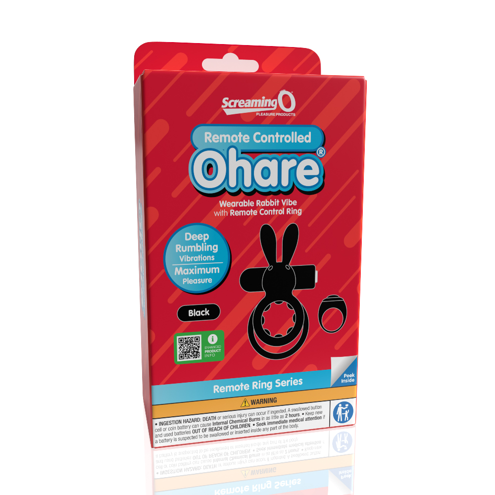 screaming o remote controlled ohare vibrating ring black 