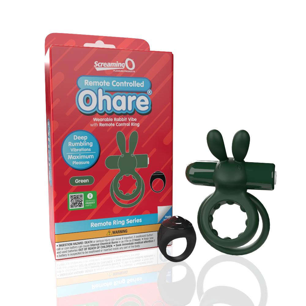 screaming o remote controlled ohare vibrating ring green 