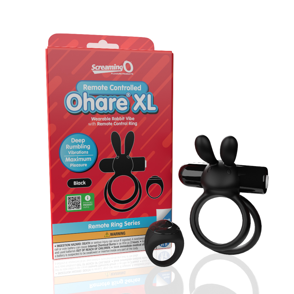 screaming o remote controlled ohare xl vibrating ring black 