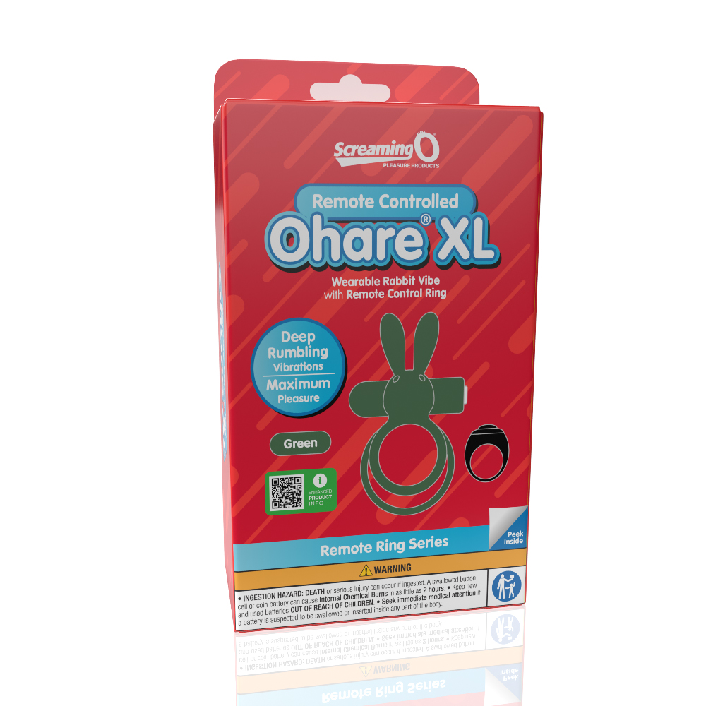 screaming o remote controlled ohare xl vibrating ring green 