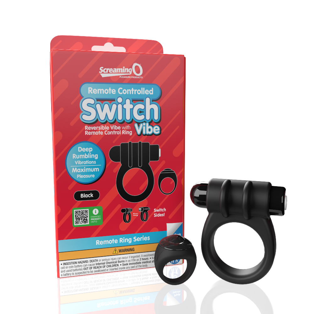 screaming o remote controlled switch vibrating ring black 