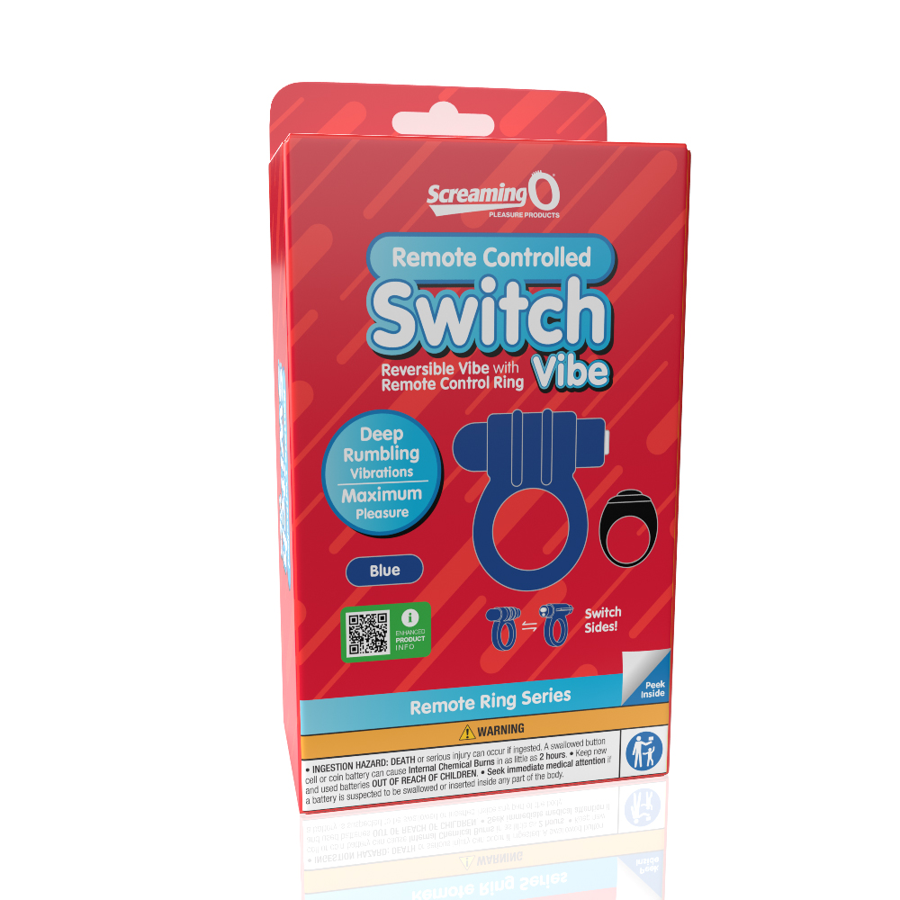 screaming o remote controlled switch vibrating ring blue 