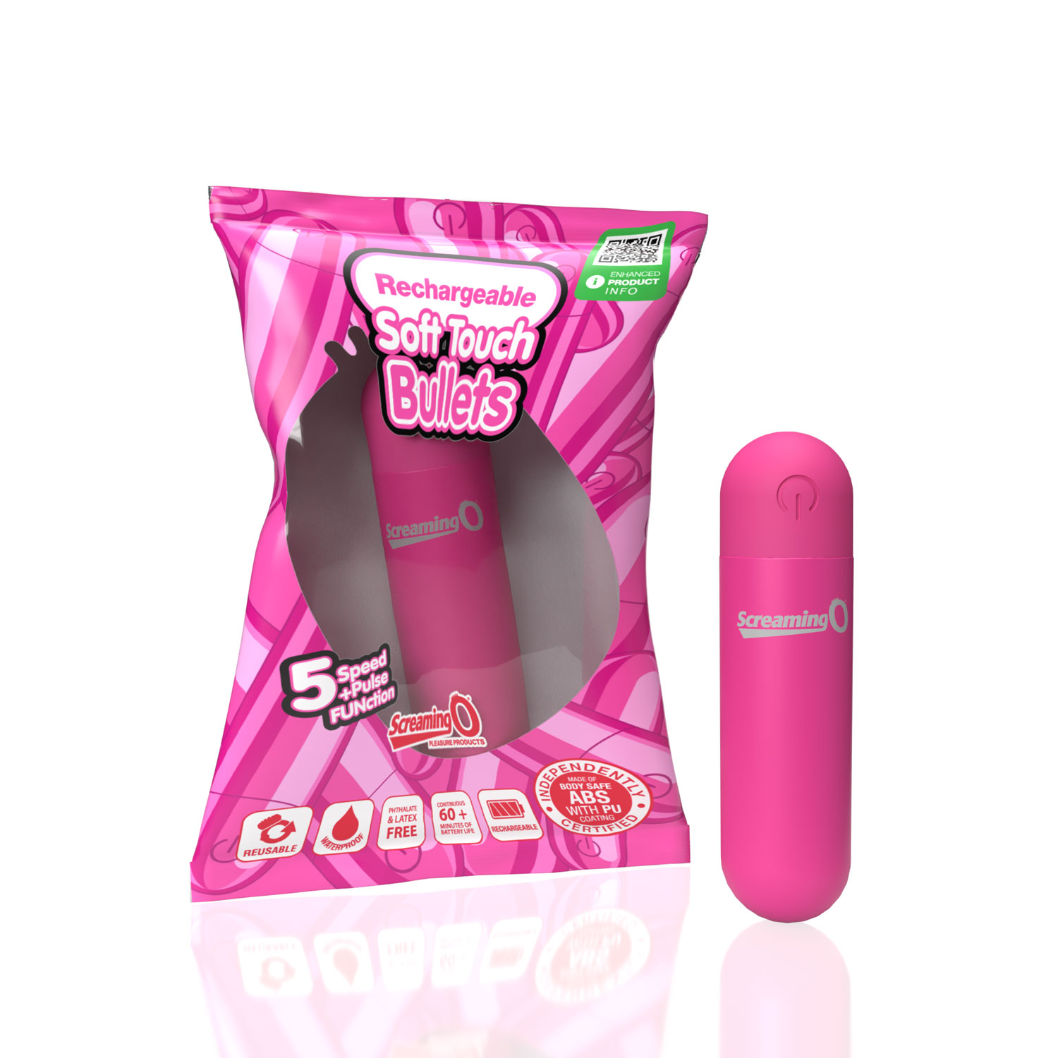 screaming o soft touch rechargeable bullet pink 