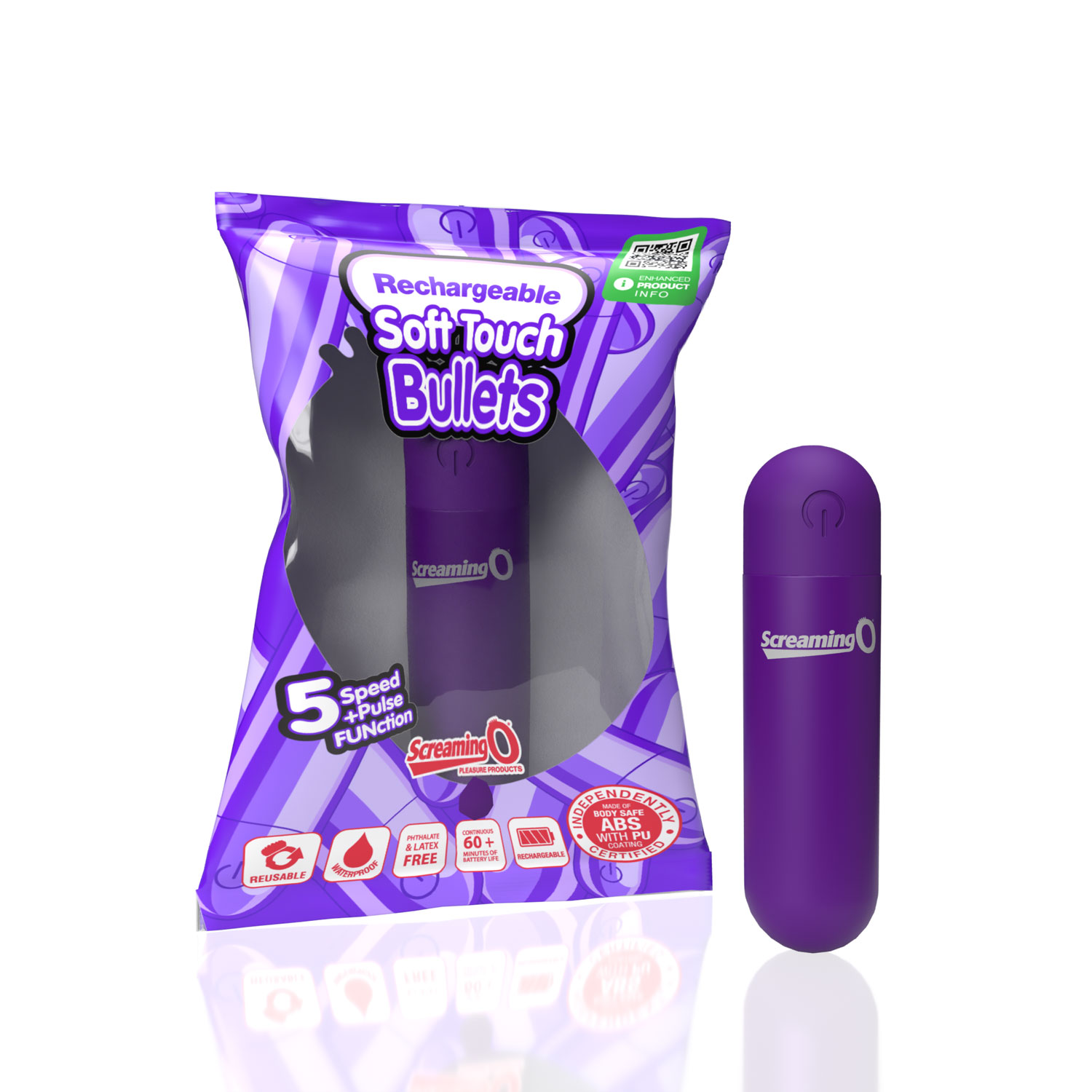 screaming o soft touch rechargeable bullet purple 