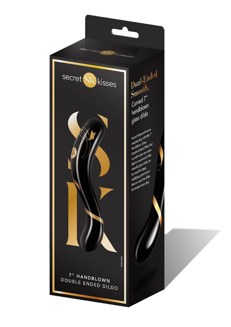 secret kisses  inch handblown double ended  dildo black 