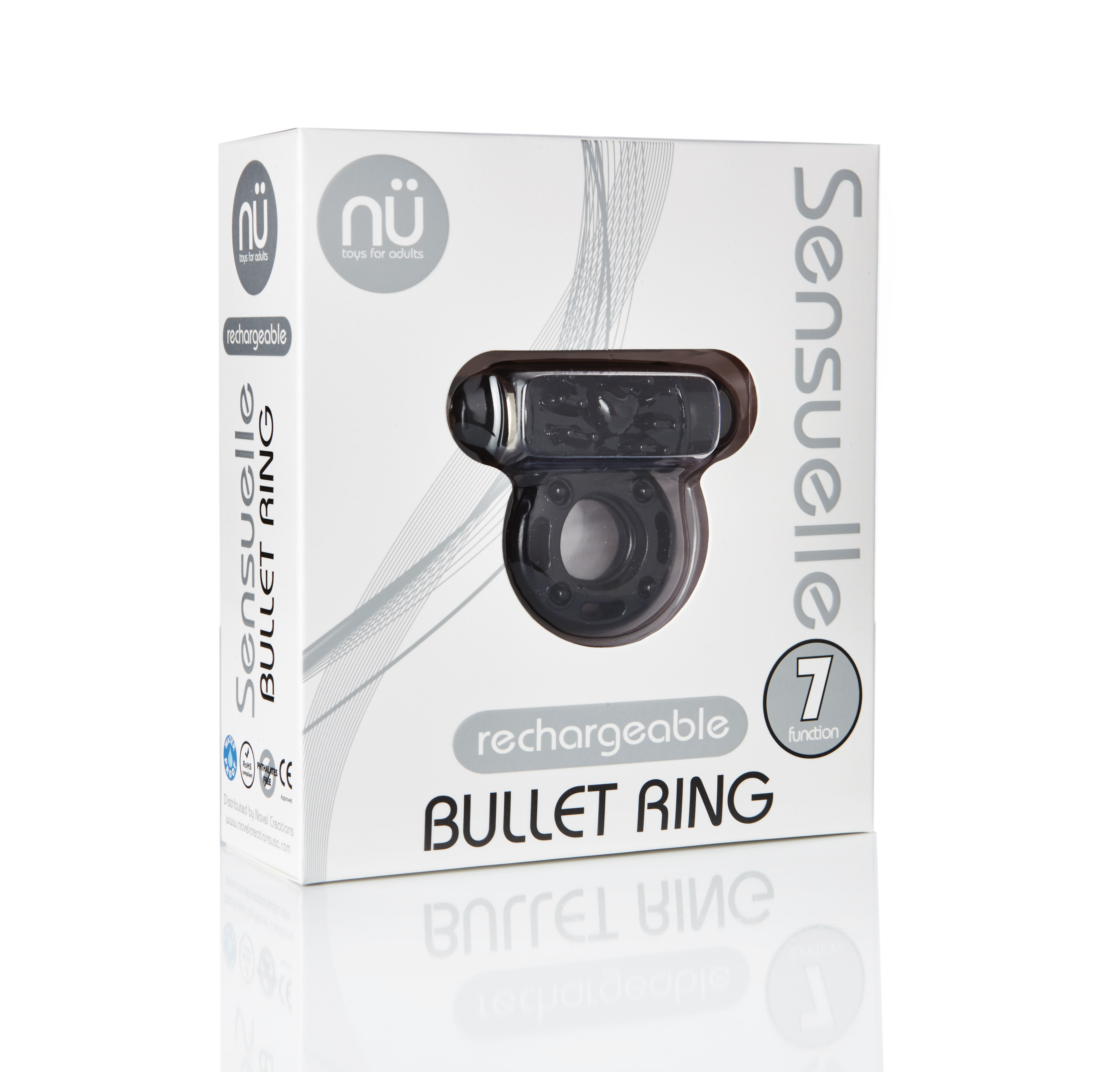 sensuelle  function rechargeable bullet ring black 