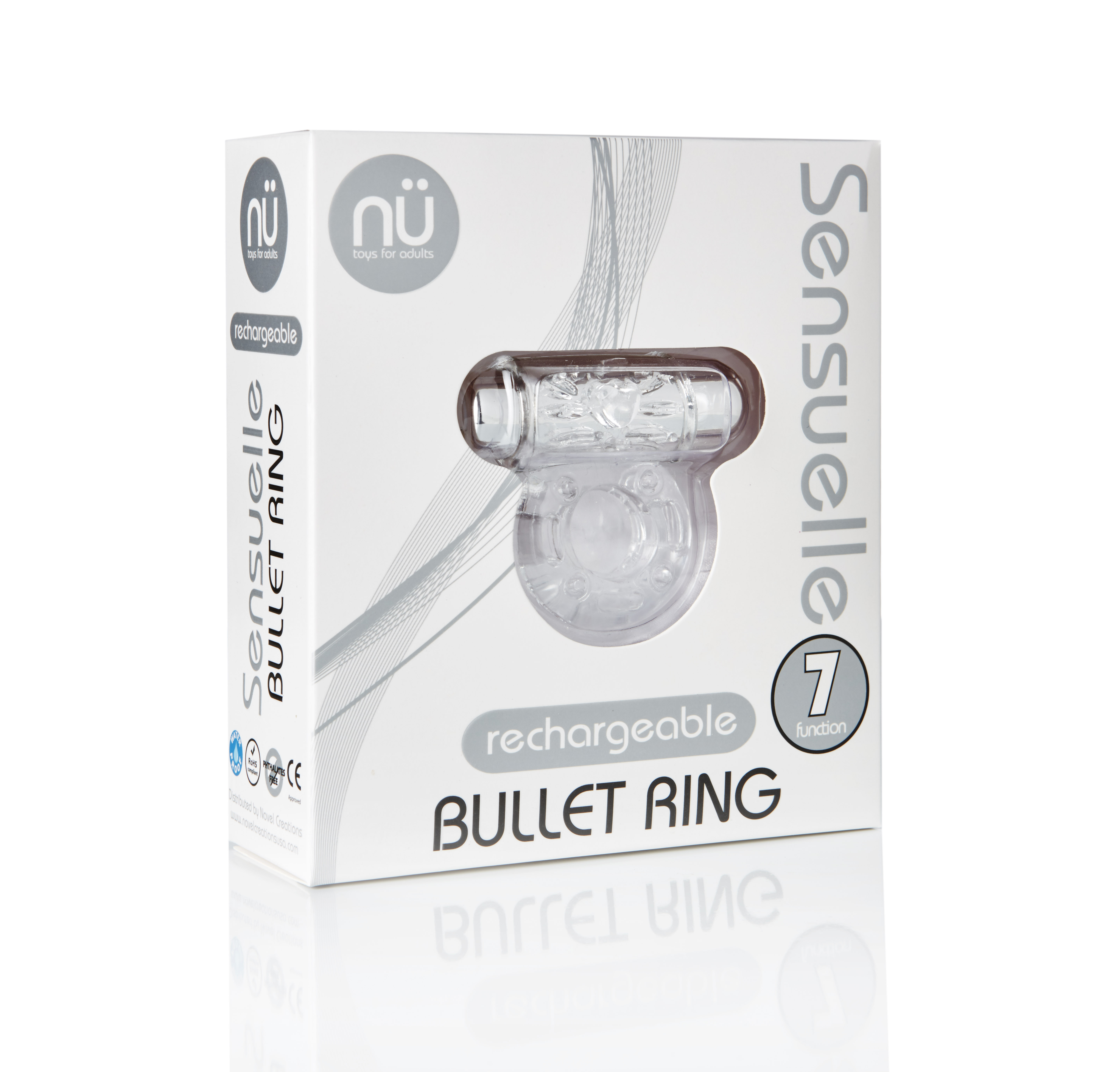 sensuelle  function rechargeable bullet ring clear 