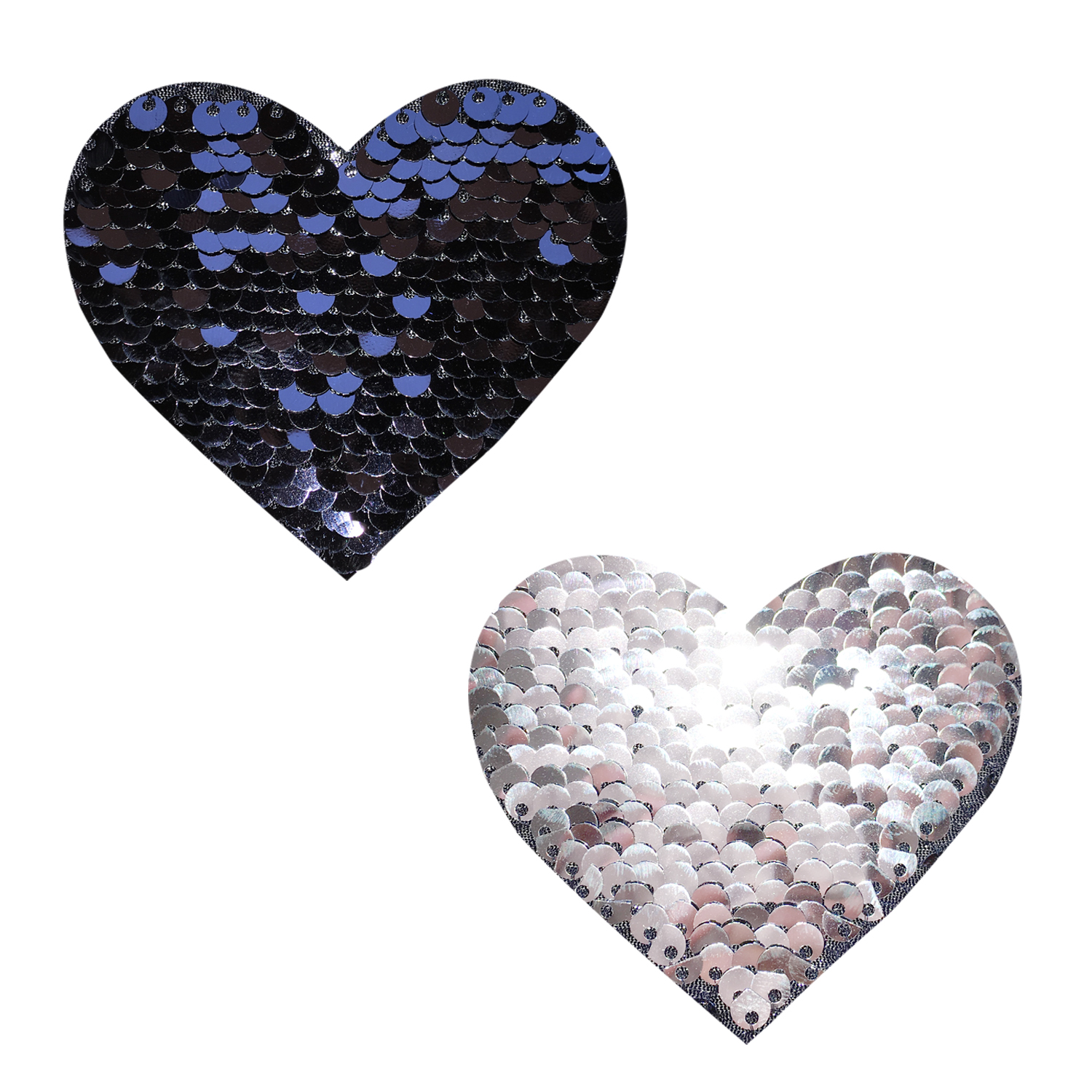 sequin medusa magic flip black to silver i heart  u nipztix pasties 