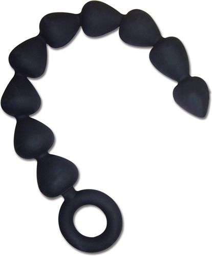 sex and mischief silicone anal beads black 