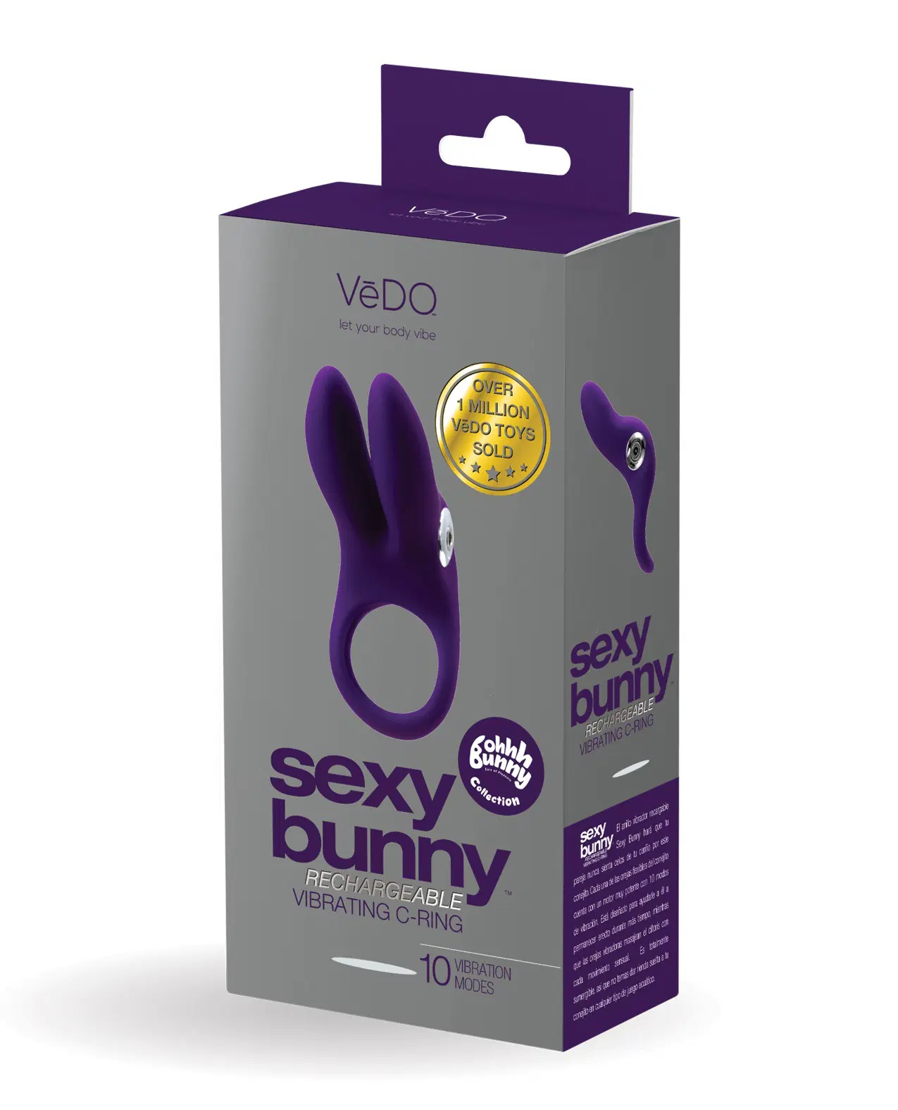 sexy bunny rechargeable ring deep purple 