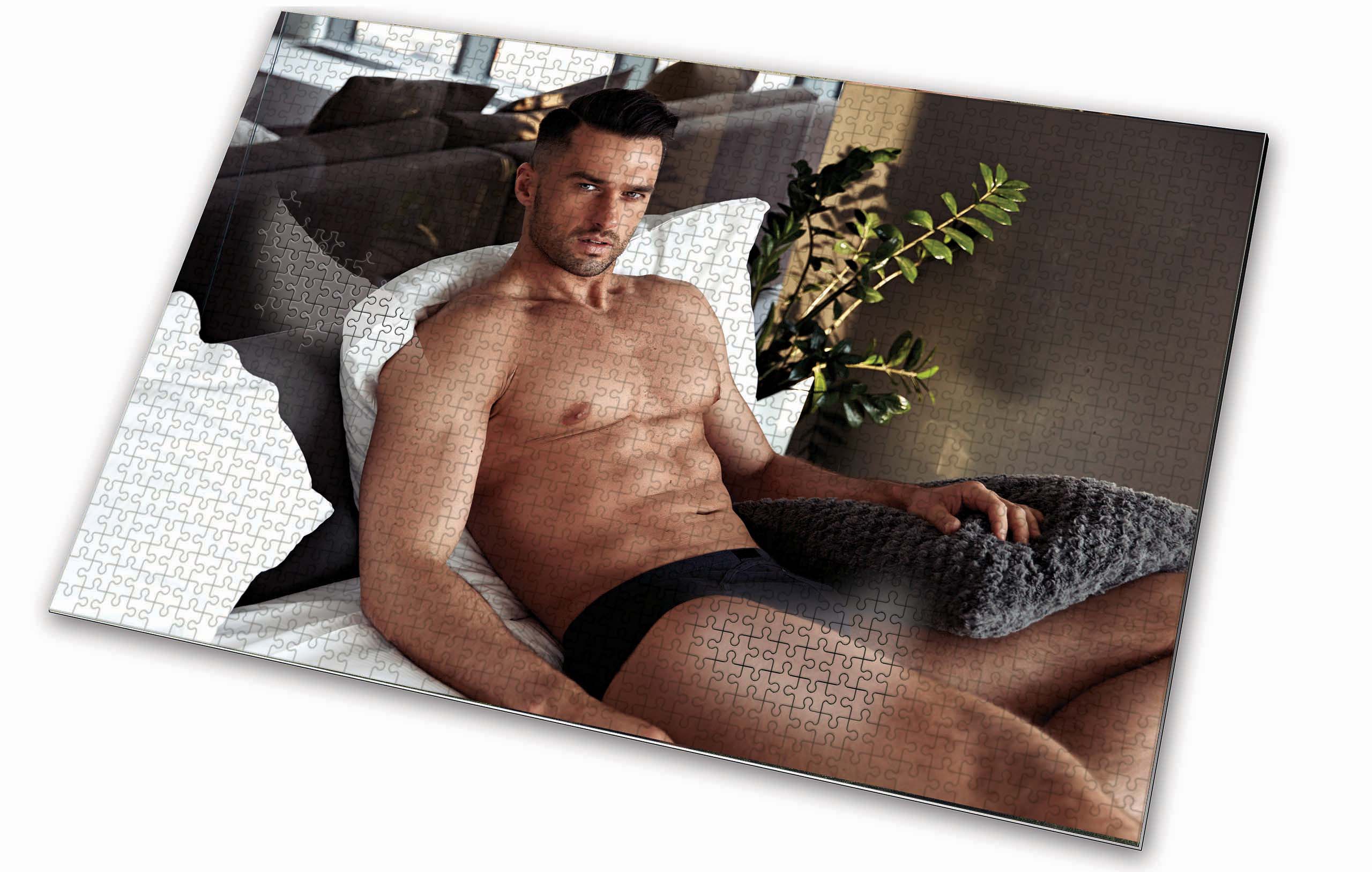 sexy puzzles men in bed bradley 