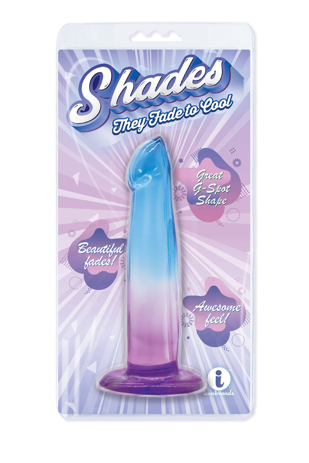 shades . g spot jelly tpr gradient dong blue and purple 