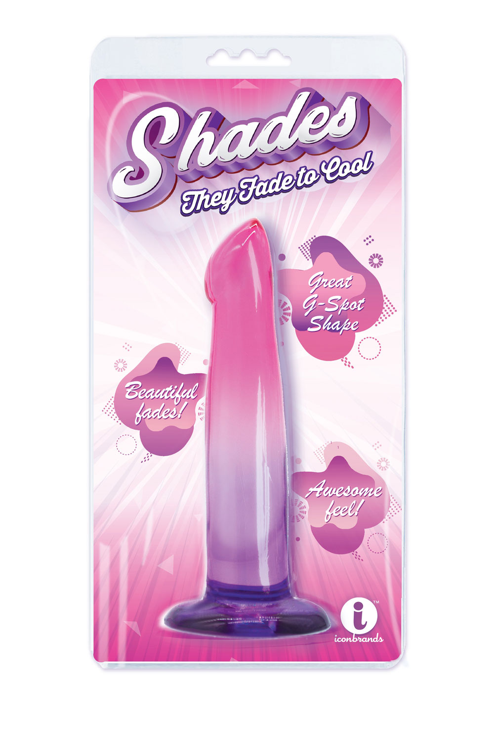 shades . g spot jelly tpr gradient dong pink and purple 