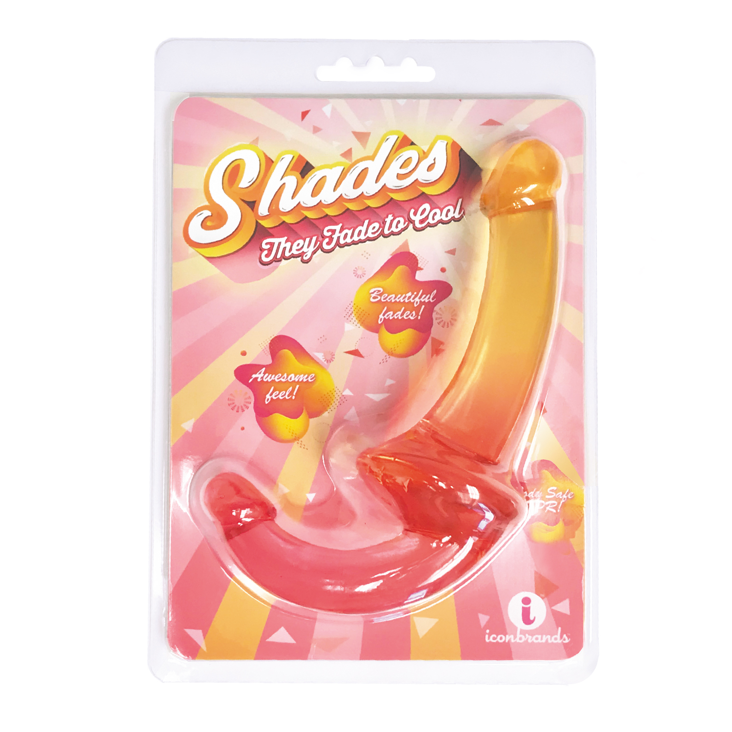 shades . inch strapless double dong pink to orange 