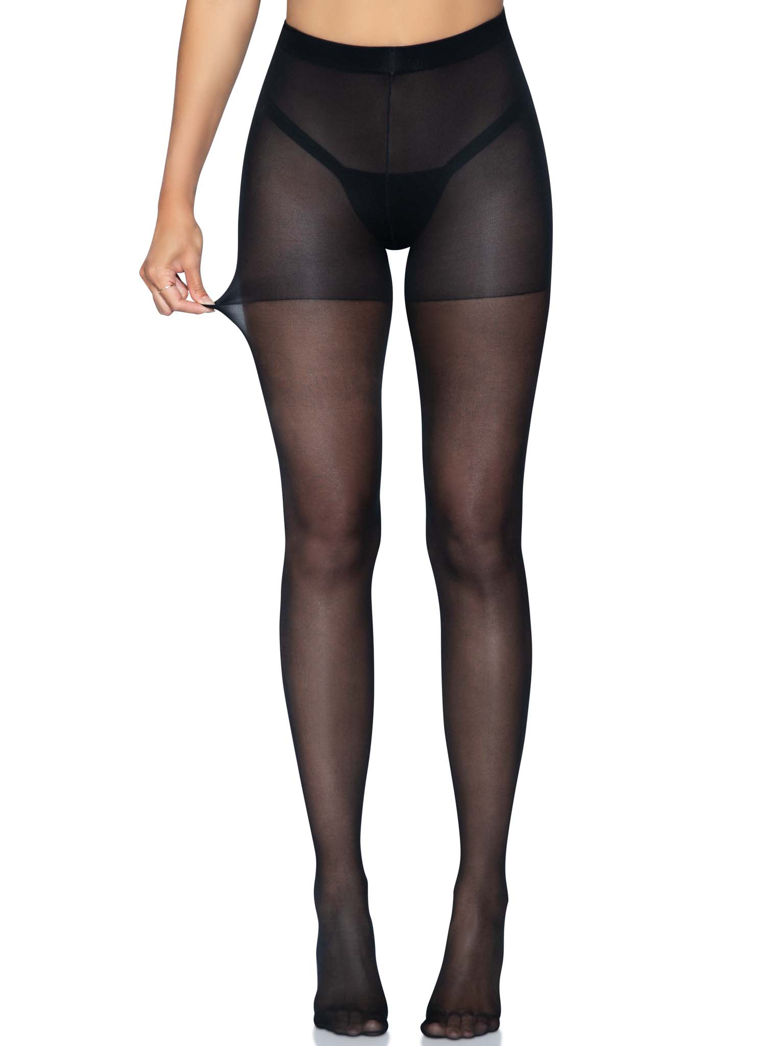 sheer open butt crotchless pantyhose one size  black .png