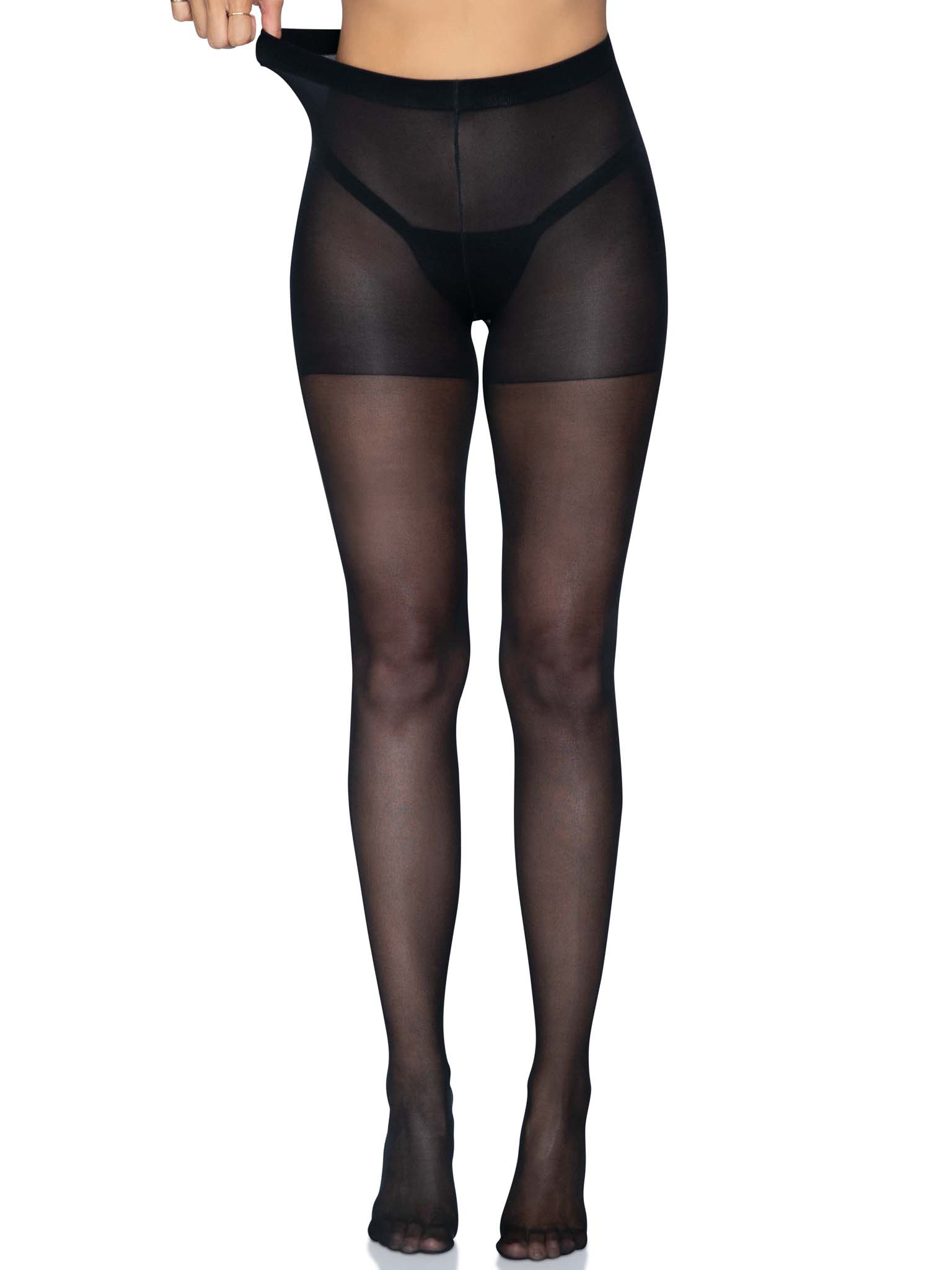 sheer open butt crotchless pantyhose one size  black .png