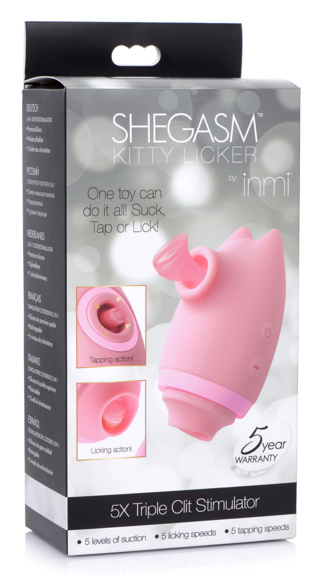 shegasm kitty licker x triple clit stimulator pink 