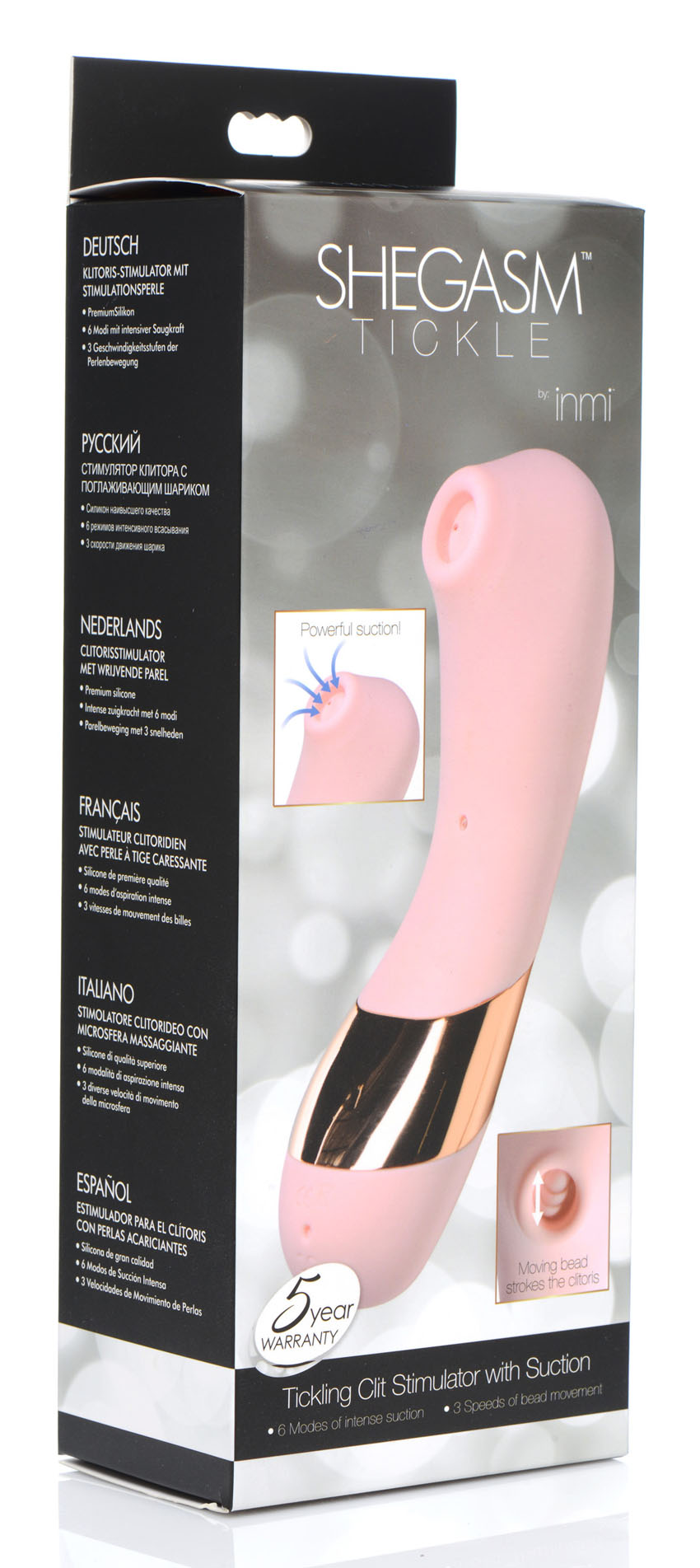 shegasm tickle tickling clit stimulator with suction pink 