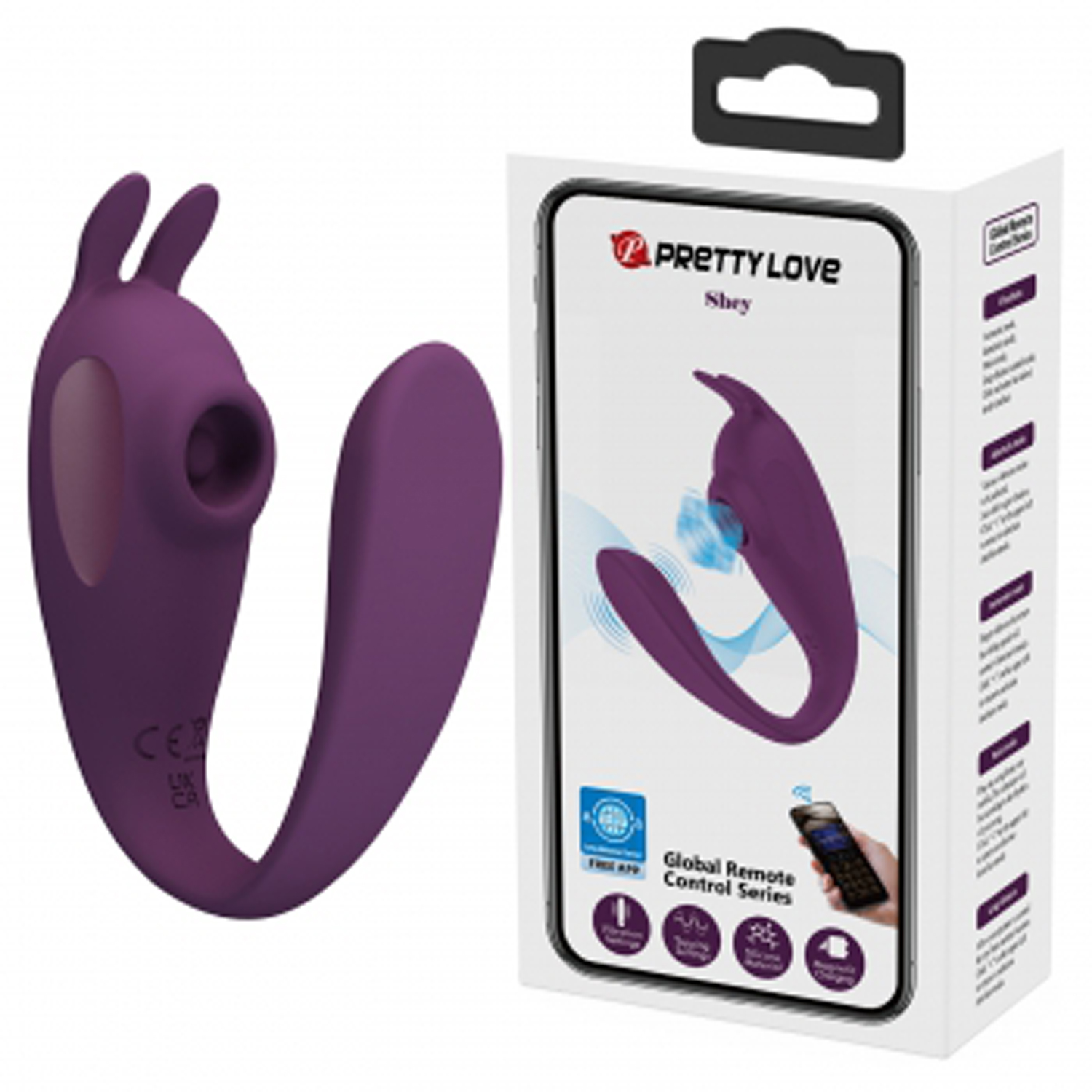 shey global app control vibrator purple 