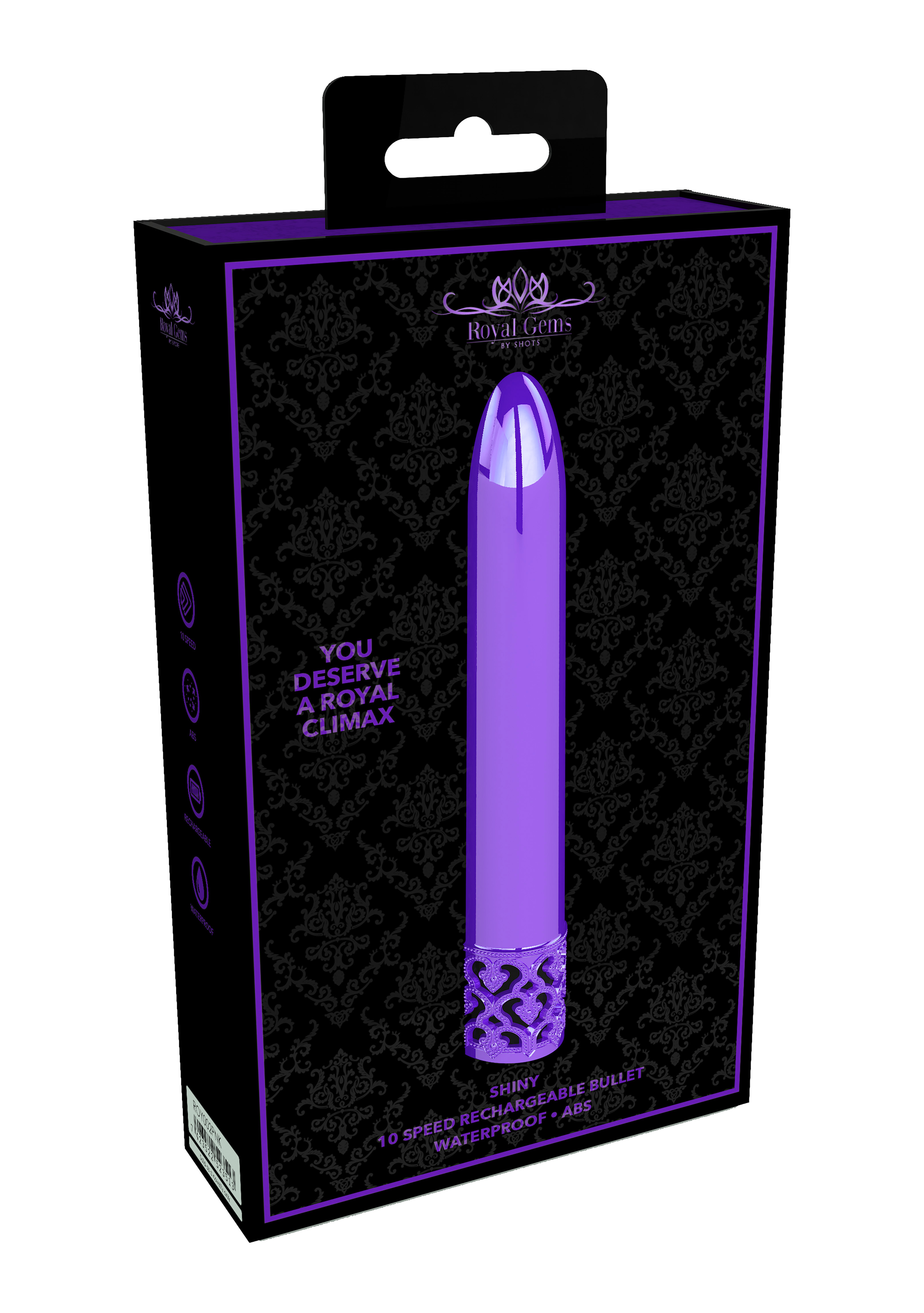 shiny rechargeable abs bullet purple 