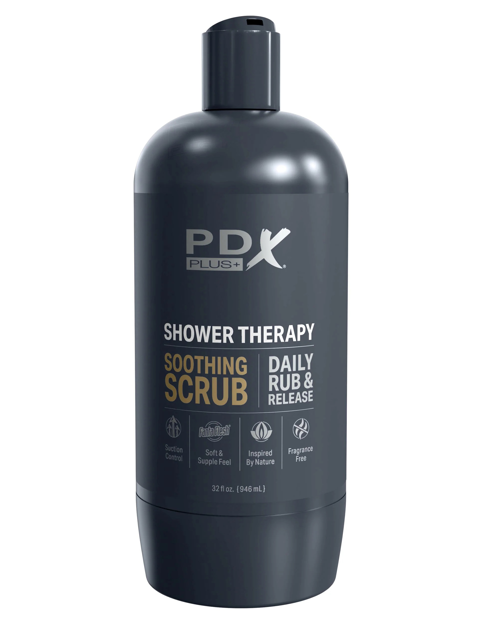 shower therapy soothing scrub brown 