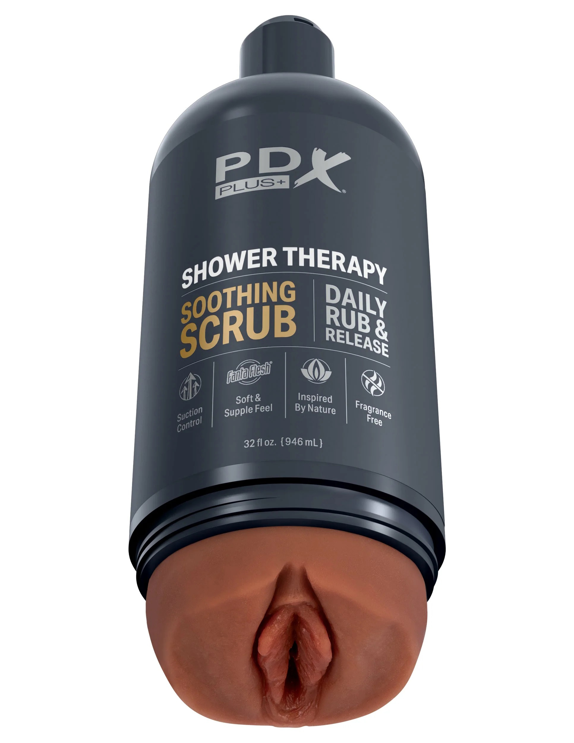 shower therapy soothing scrub brown 