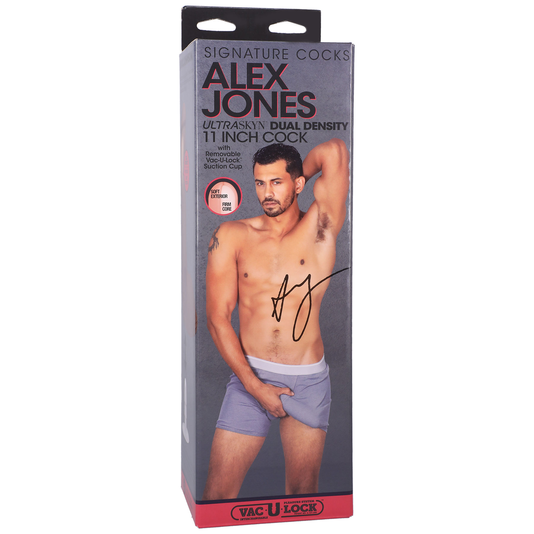 signature cocks alex jones  inch cock with  removable vac u lock suction cup caramel 