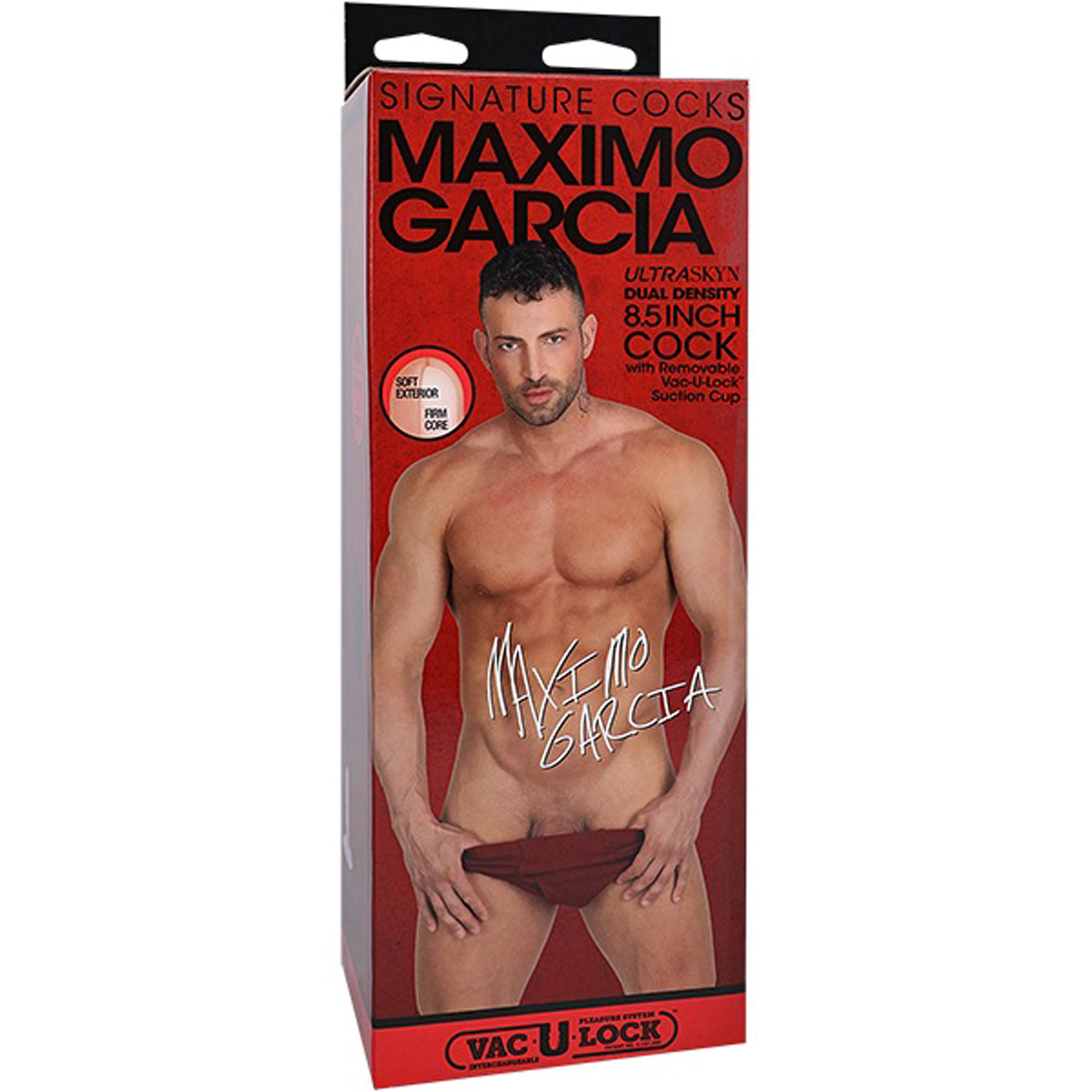 signature cocks maximo garcia  cock with removable vac u lock suction cup vanilla 