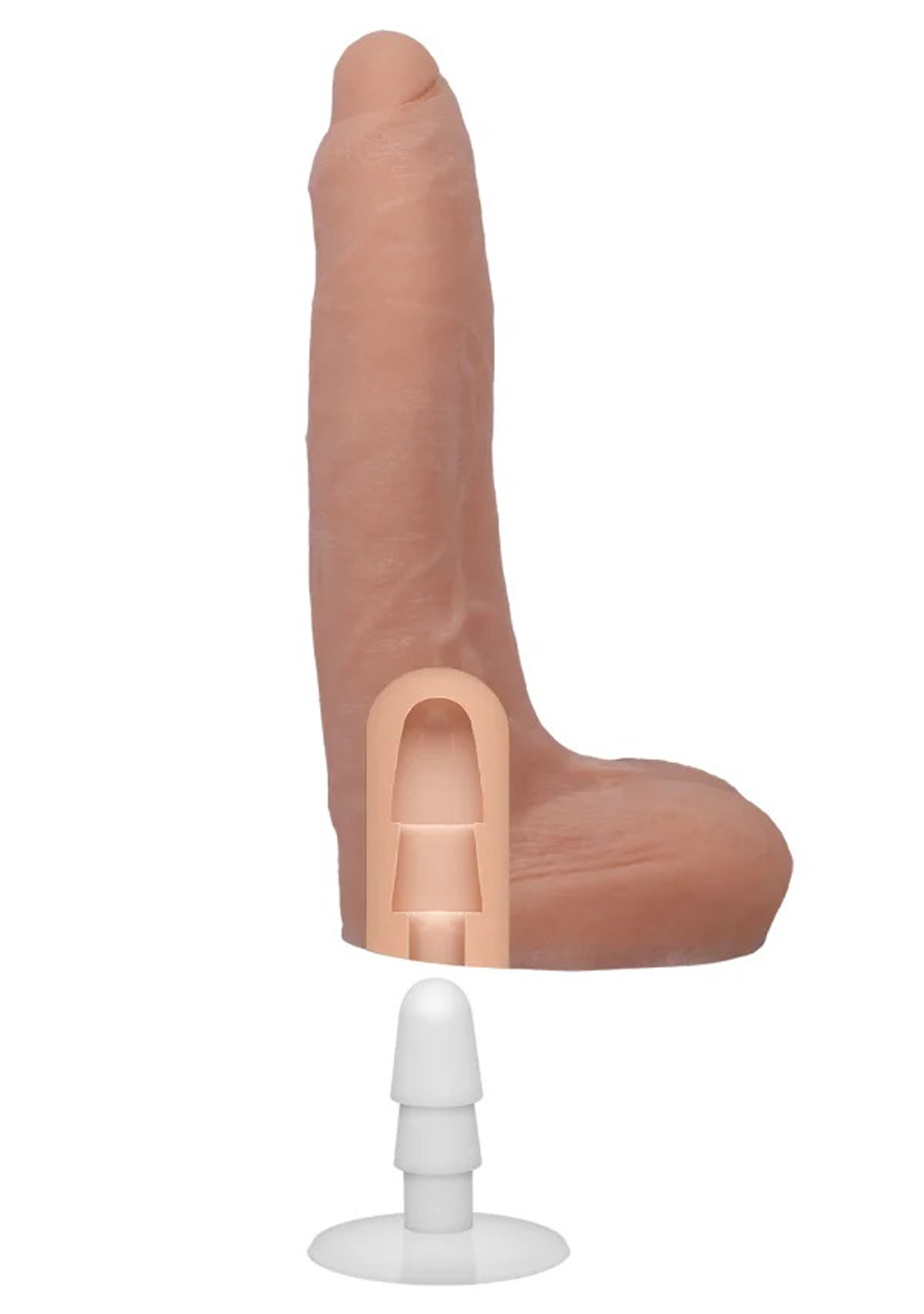 signature cocks owen gray  inch ultraskyn  cock with removable vac u lock suction cup skin tone 