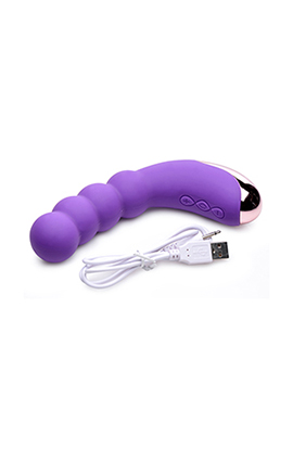 silicone beaded vibrator violet 