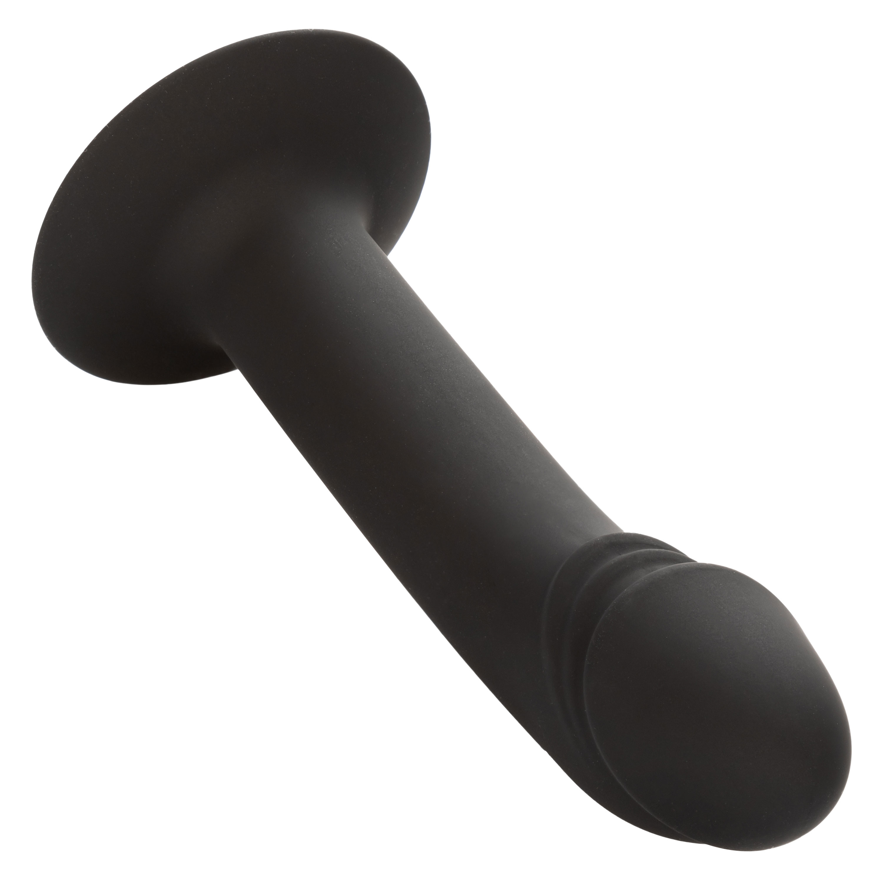 silicone curved anal stud black 