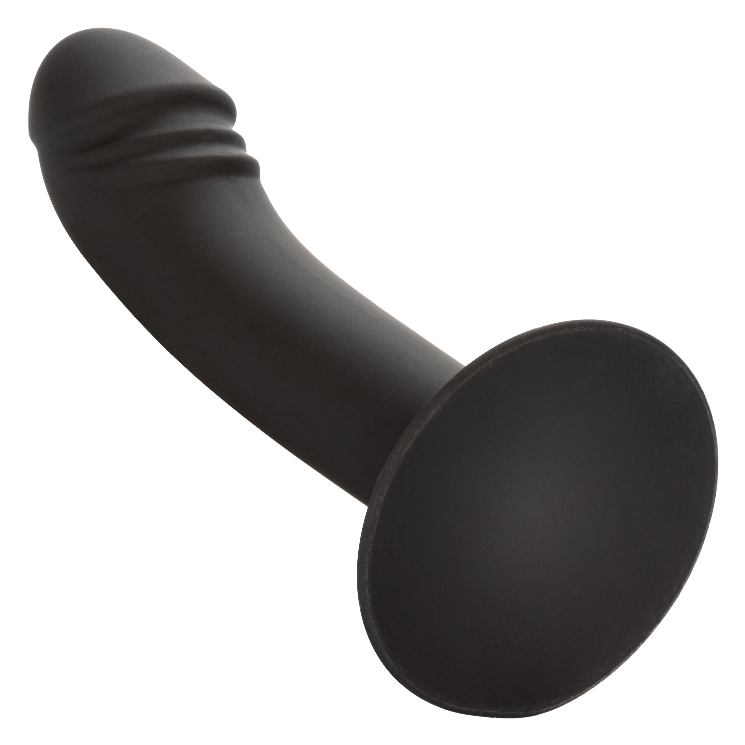 silicone curved anal stud black 