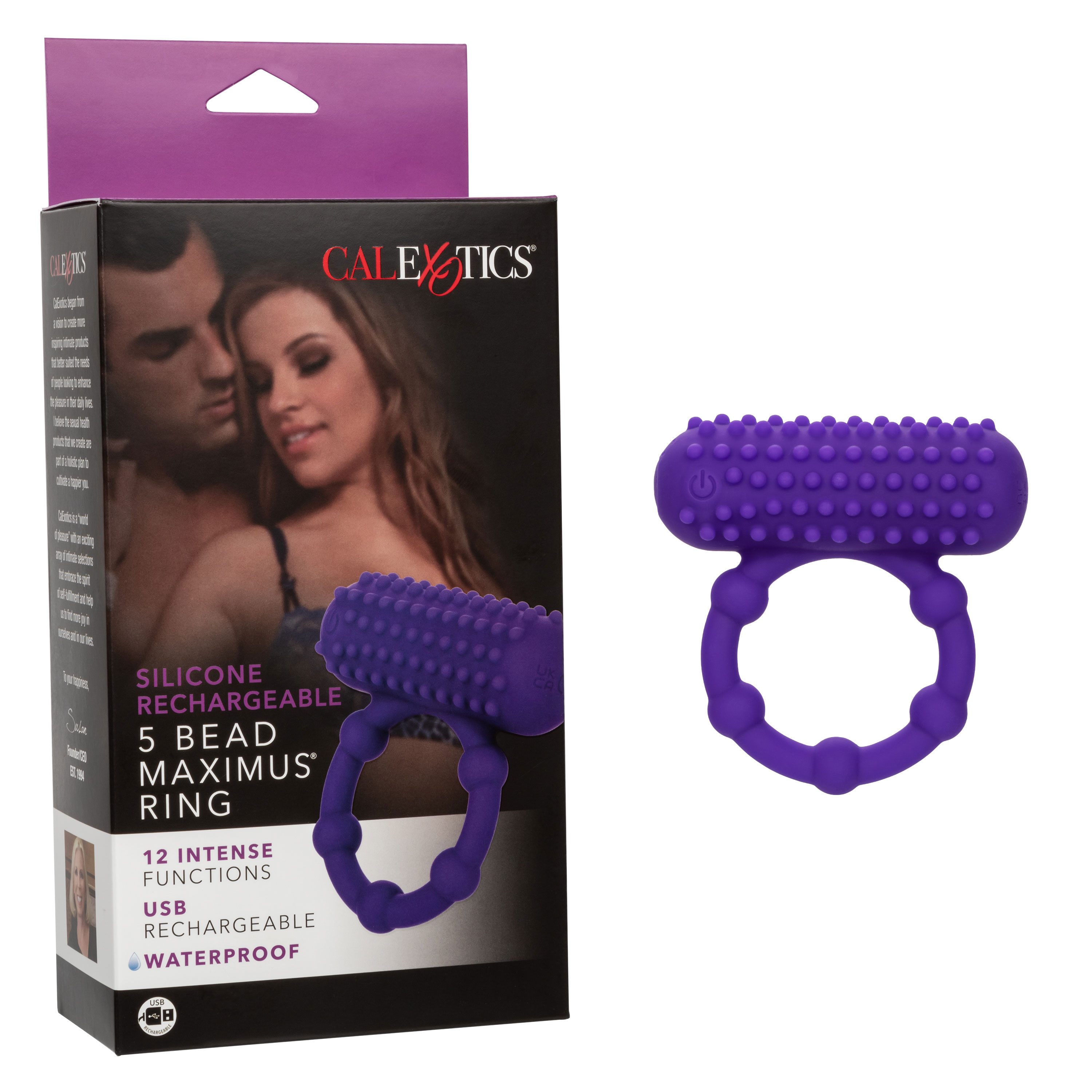 silicone rechargeable  bead maximus ring purple 