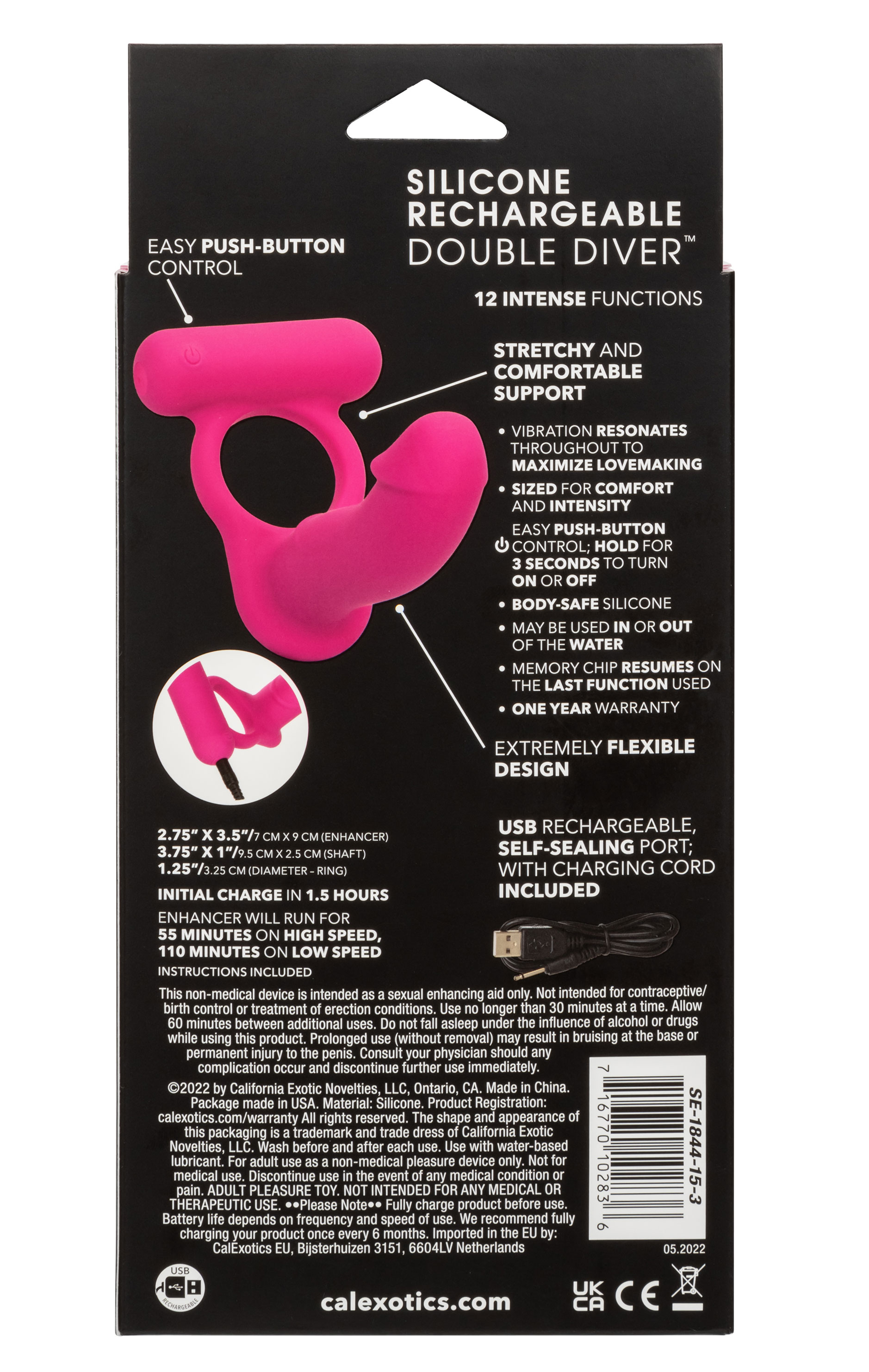 silicone rechargeable double diver pink 