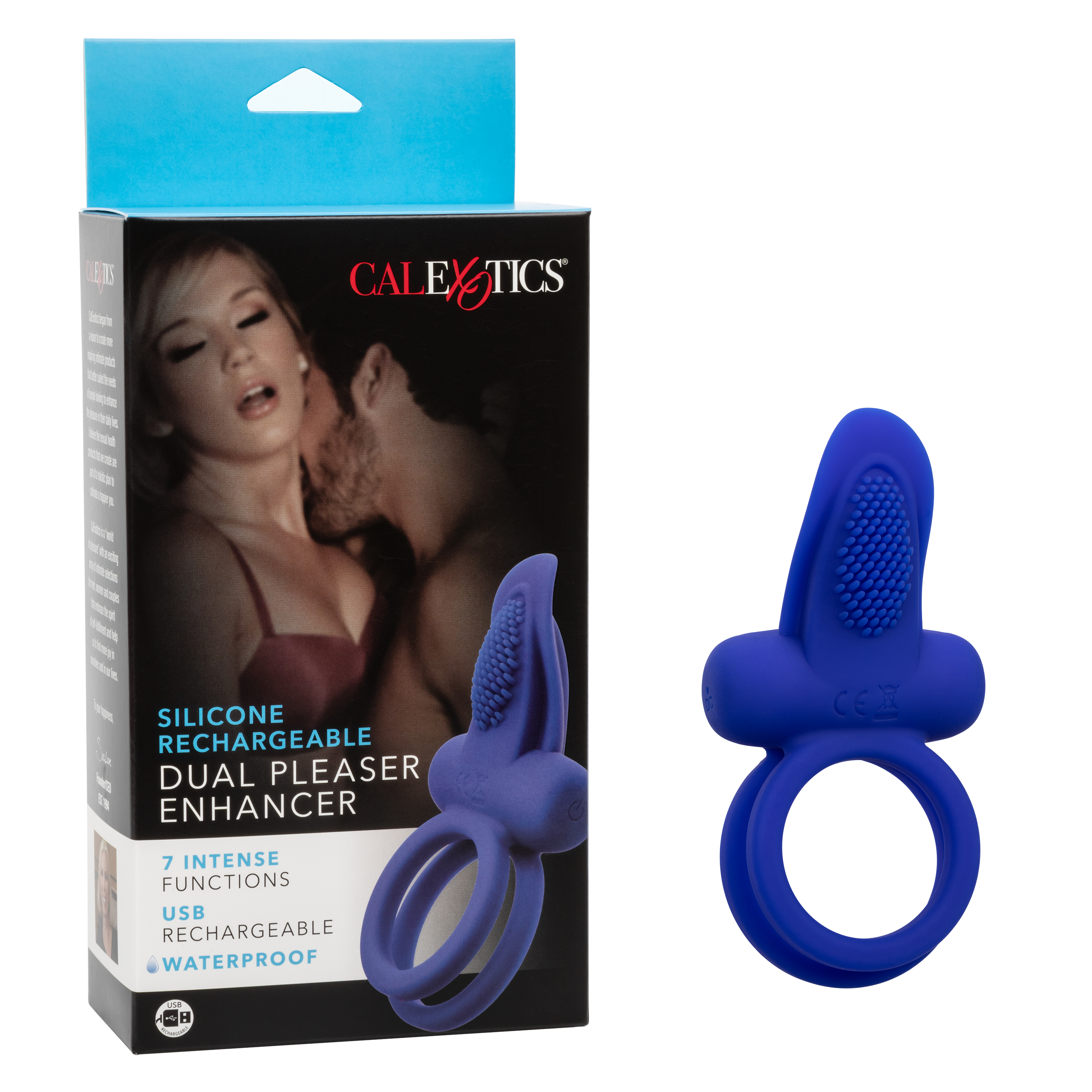 silicone rechargeable dual pleaser enhancer 