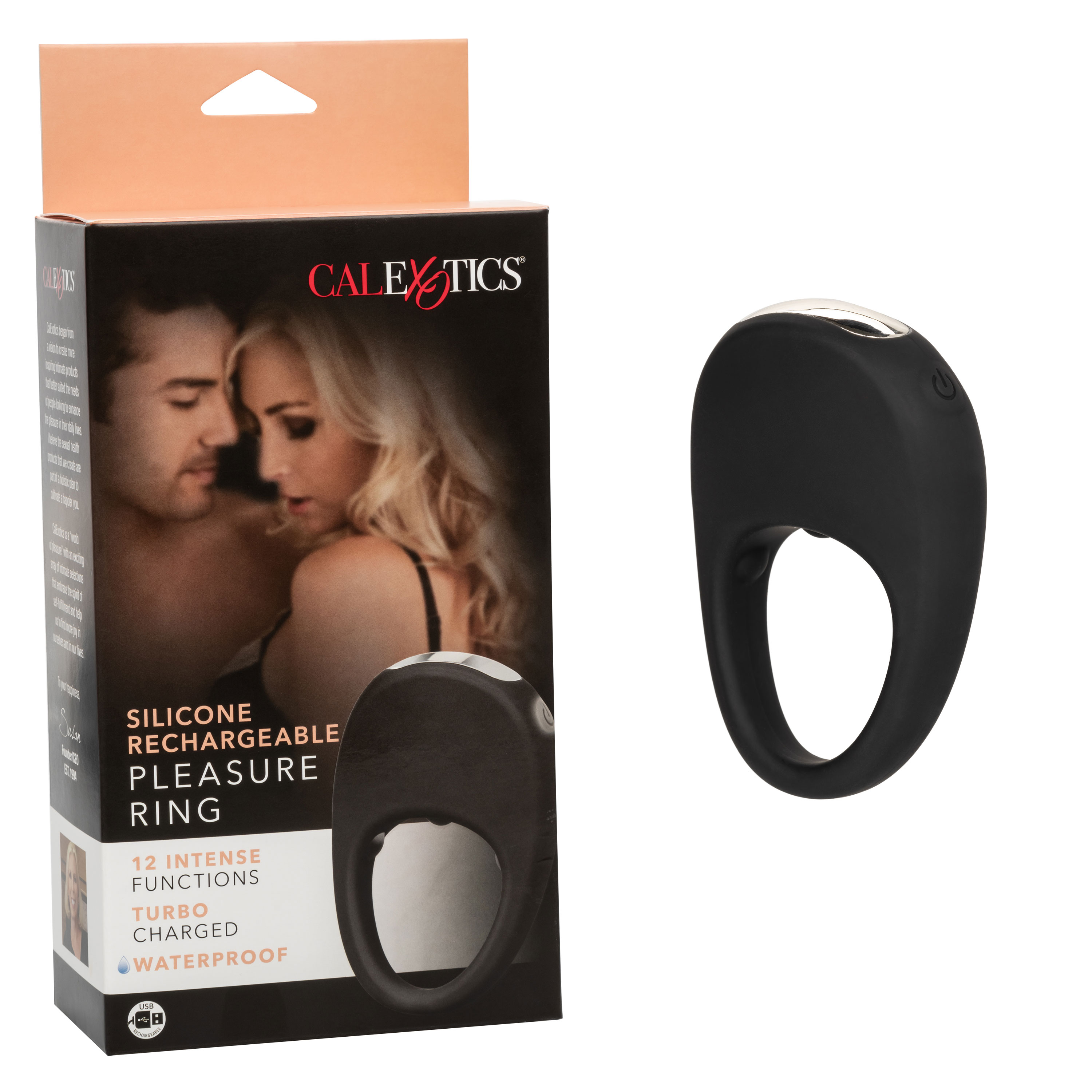 silicone rechargeable pleasure ring black black 