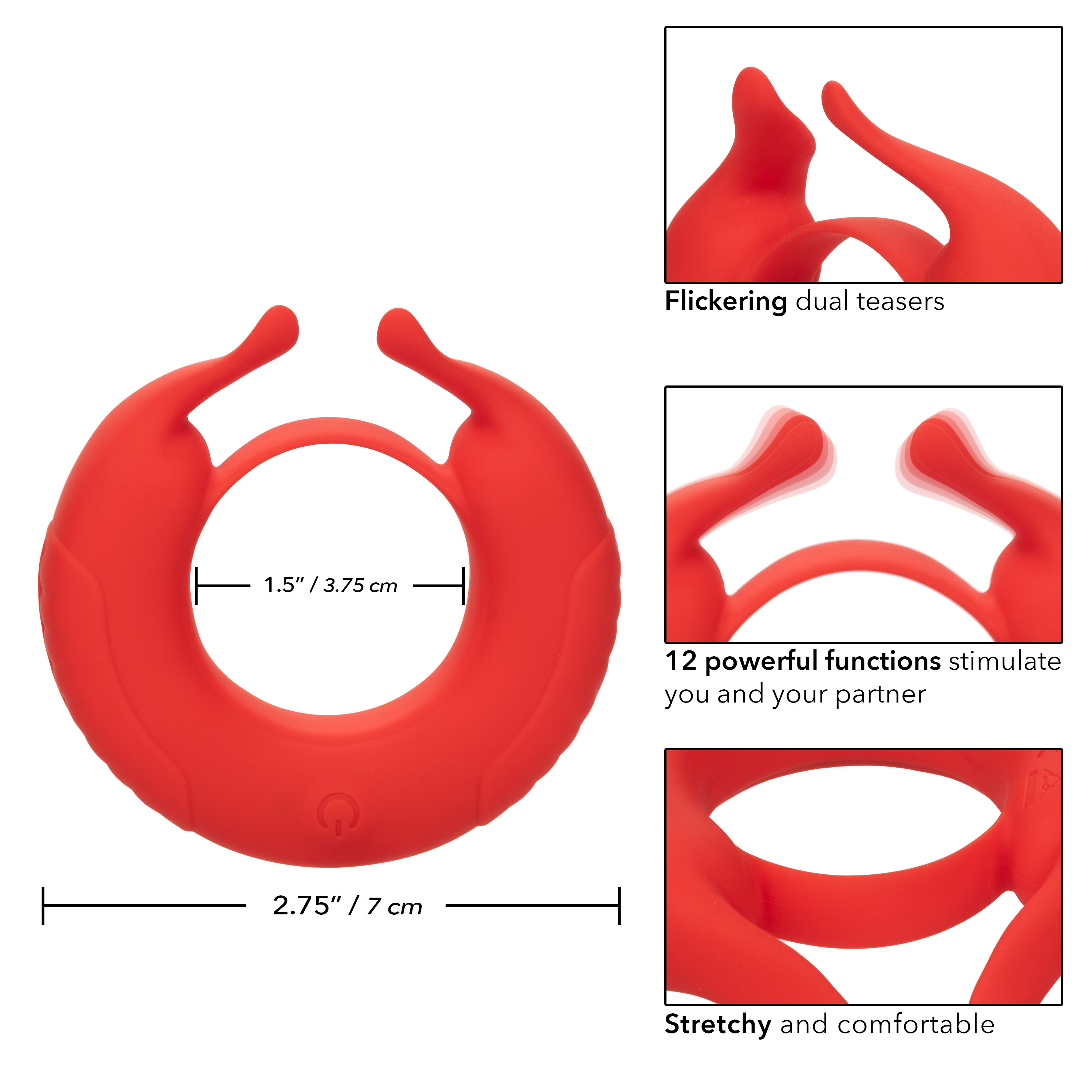 silicone rechargeable taurus enhancer red 