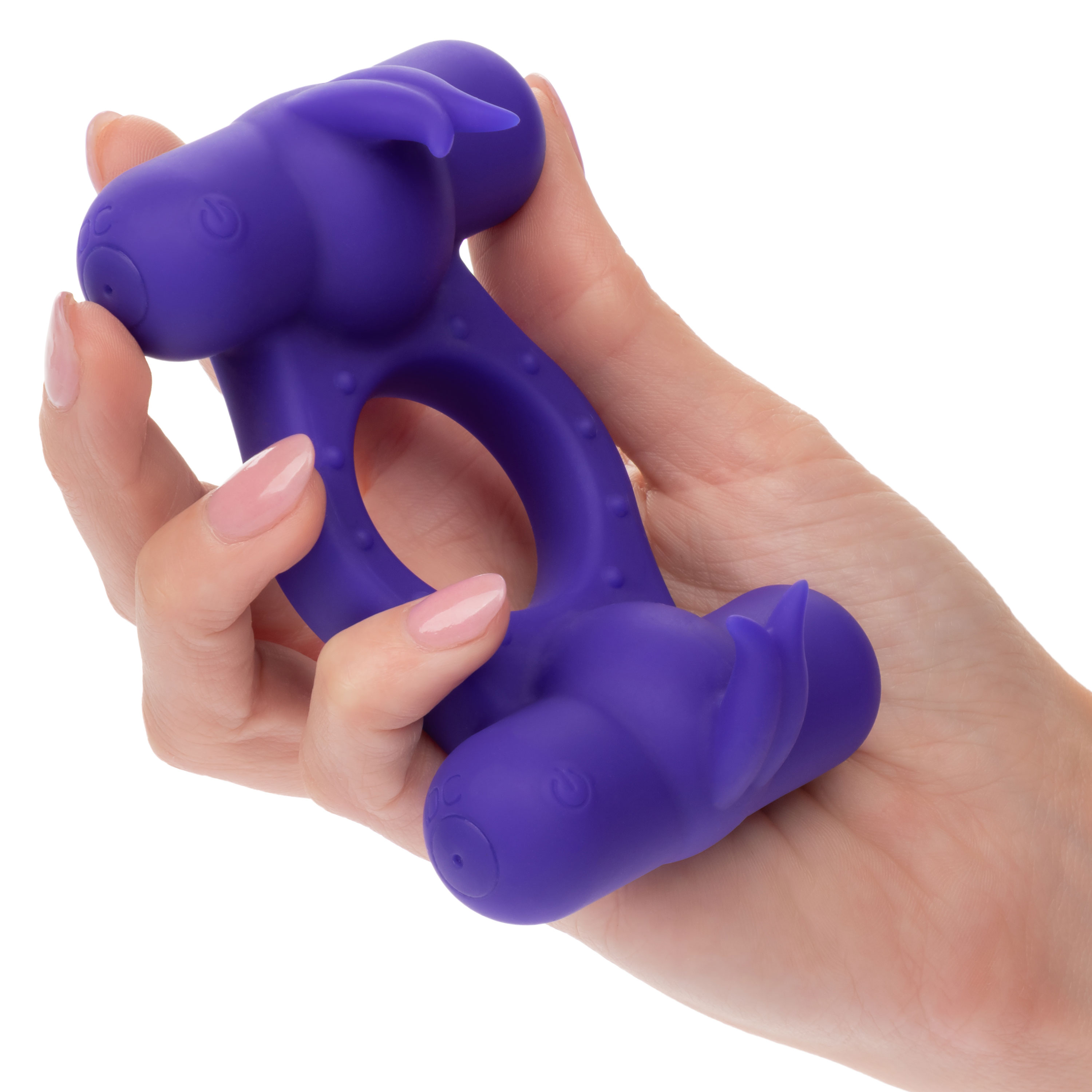 silicone rechargeable triple orgasm enhancer  purple 