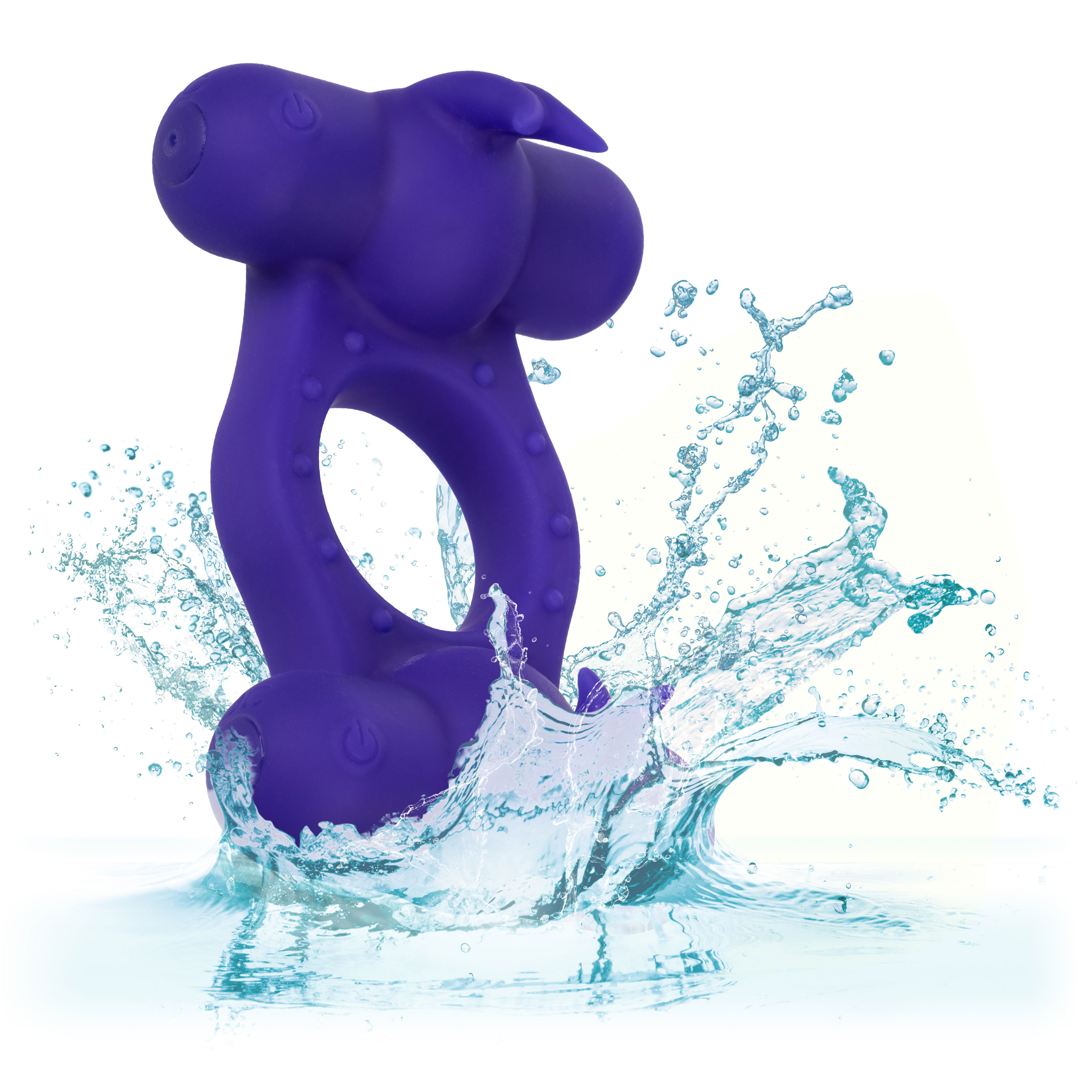 silicone rechargeable triple orgasm enhancer  purple 